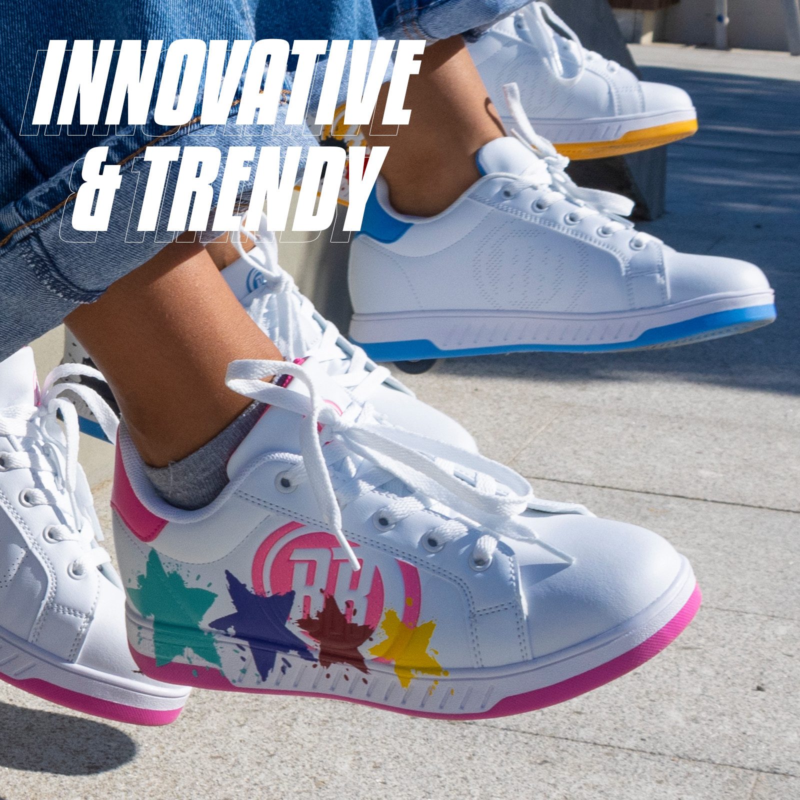 BREEZY ROLLERS Schuhe mit Rollen Rollschuhe Sneaker Heelys 2-in-1 Kinderschuhe Rollschuhe