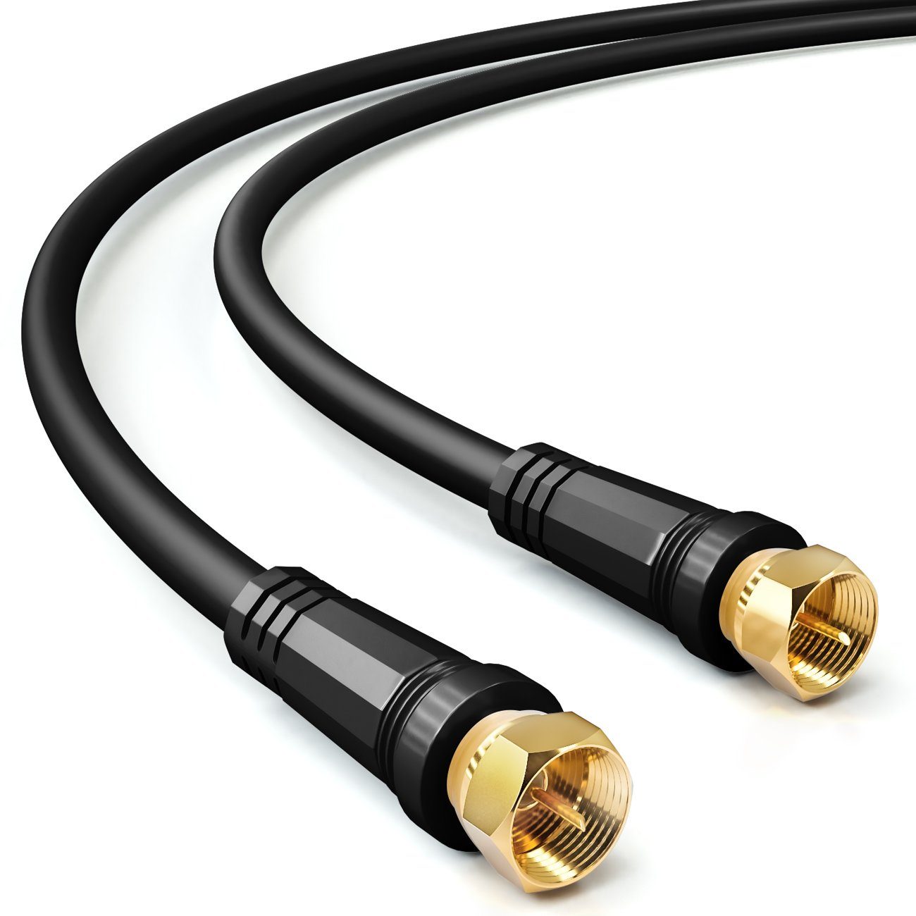 deleyCON deleyCON 1m SAT TV Antennenkabel Koaxial Kabel HDTV 4-fach Schirmung SAT-Kabel