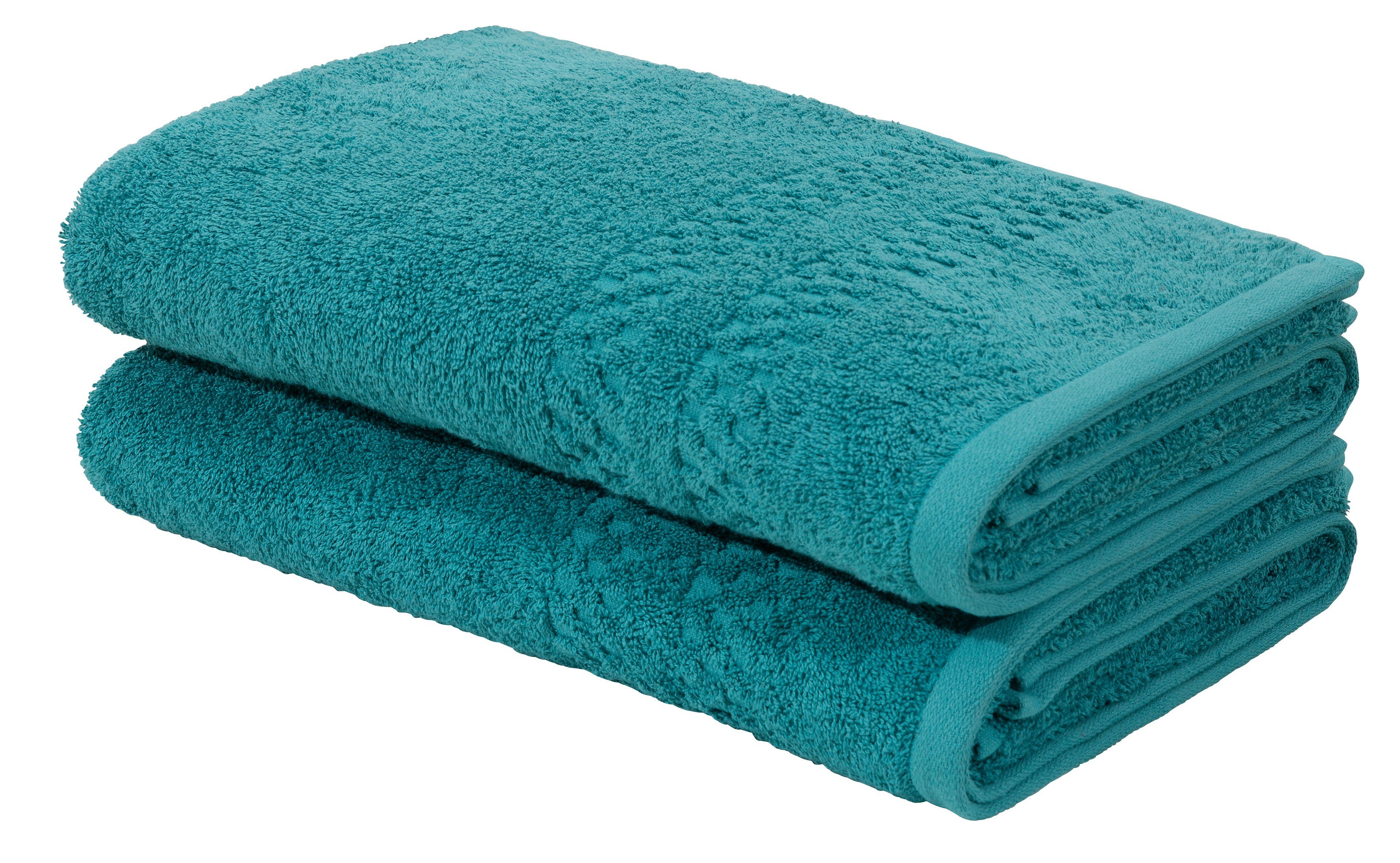 OTTO home Duschtücher Regona, Duschtücher 70x140cm, flauschig und weich, 500 gr/m², Frottier (Set, 2-St), Premium Handtücher mit Bordüre, Set, 100% Baumwolle, 5 Jahre Garantie