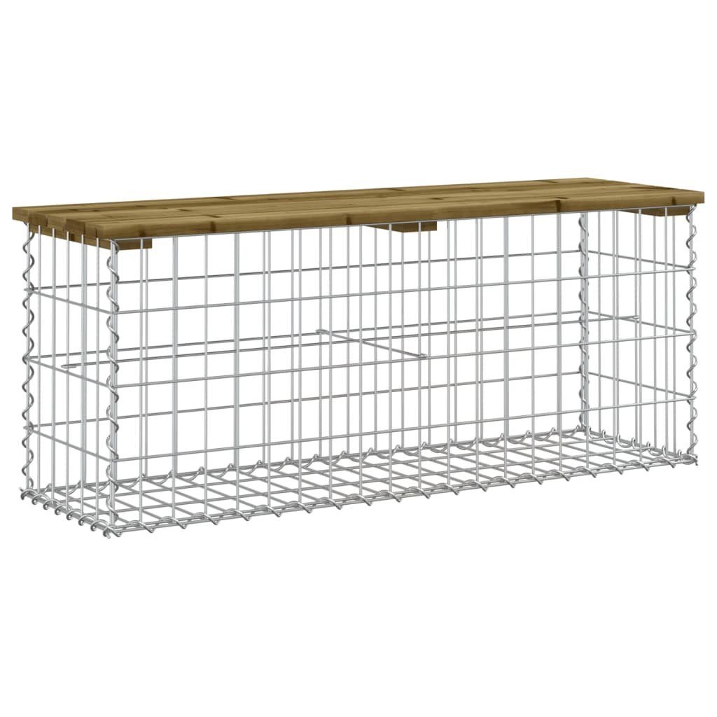 vidaXL Gartenbank Gartenbank aus Gabionen 103x31,5x42 cm Kiefernholz Imprägniert (1-St)