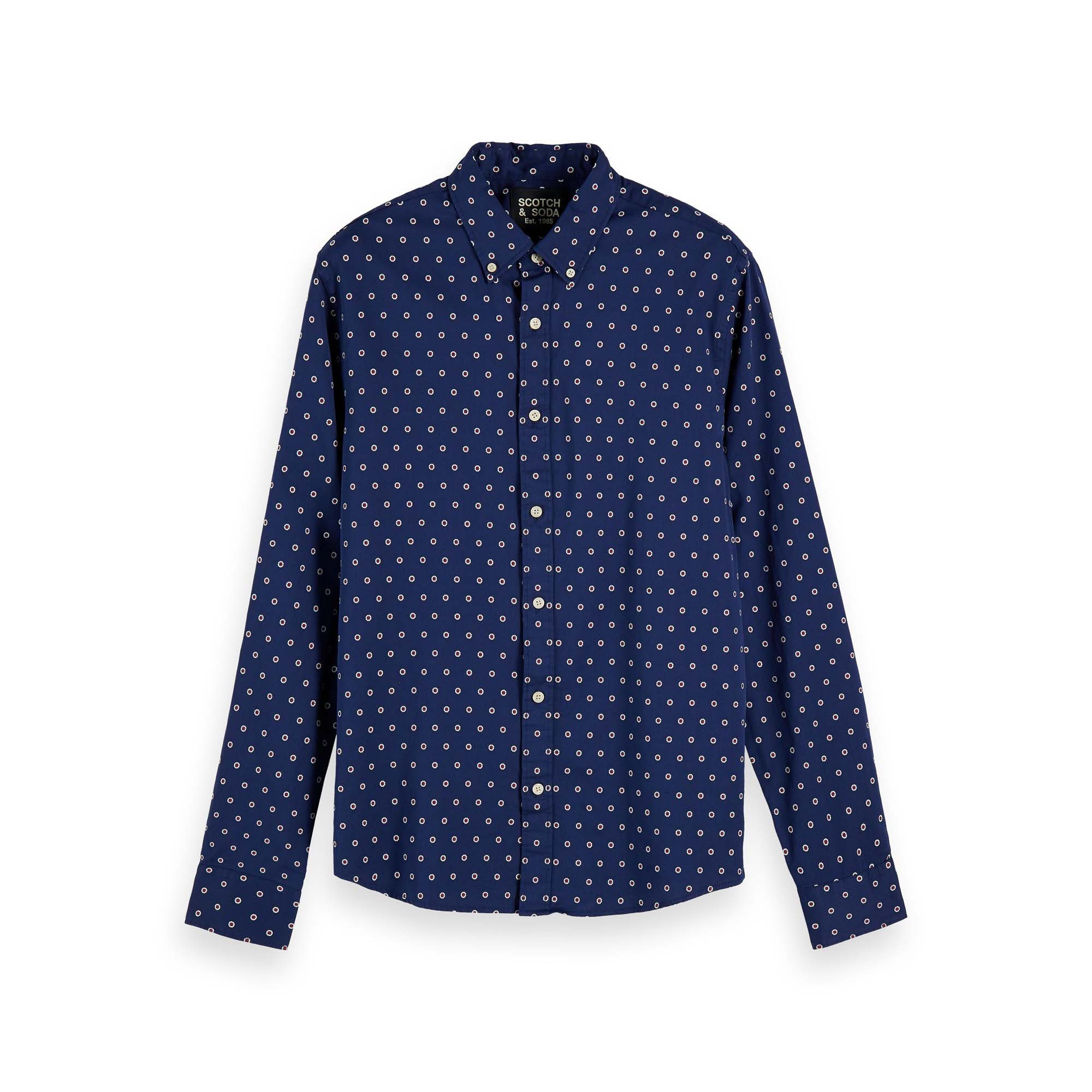 Kurzarmhemd Scotch & Soda Herren Hemd Mini Jacquard Pattern 155162