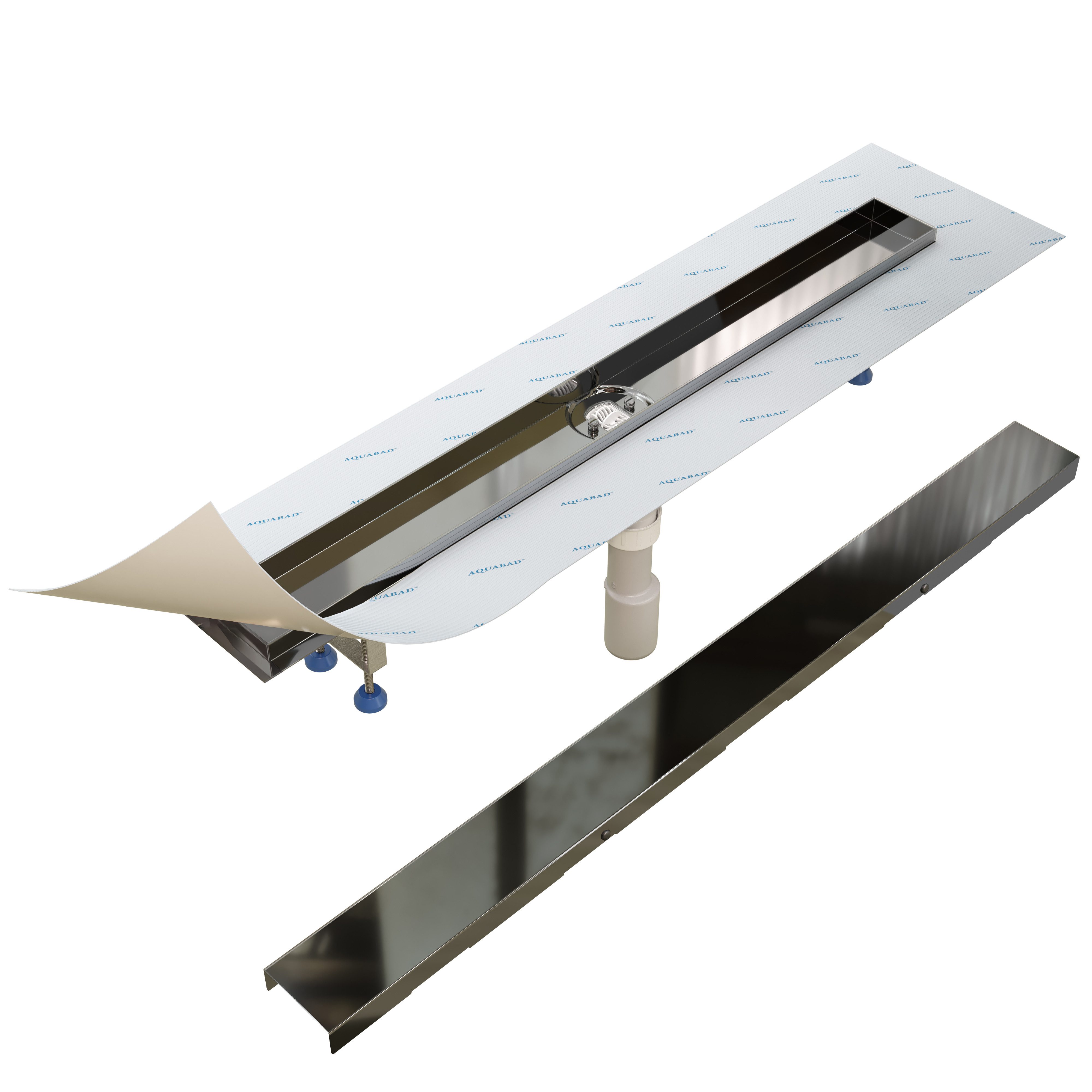 Aquabad® Duschrinne Edelstahl Hochglanz PVD Beschichtet, Viega Ablauf, Komp günstig online kaufen