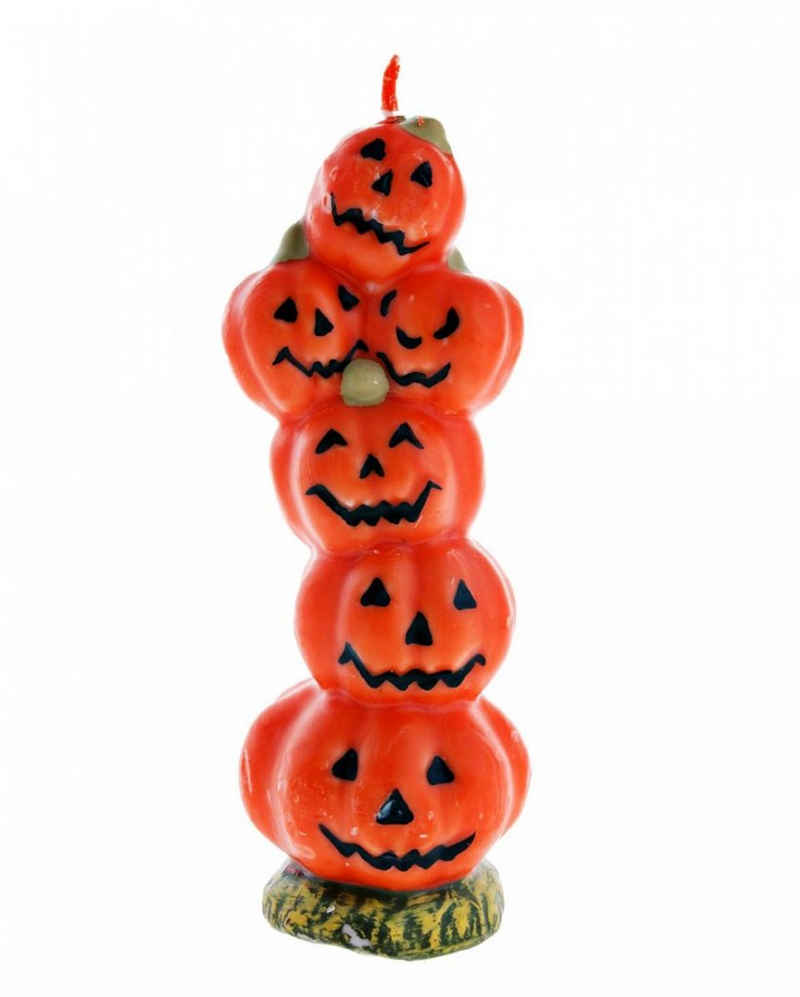 Horror-Shop Kerzenständer Halloween Kerze mit Kürbis Stapel 19 cm