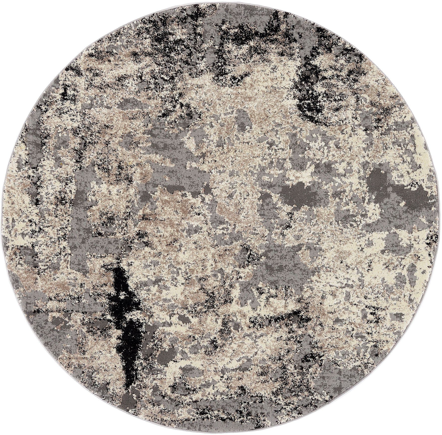 OCI DIE TEPPICHMARKE Teppich JUWEL LIRAY, rund, Höhe: 20 mm, Kurzflor, Wohnzimmer, Marmor Optik, Hoch Tief Effekt – Bild 2 von 5