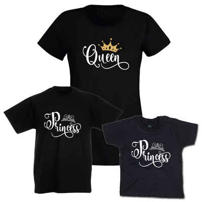 G-graphics T-Shirt Queen & Princess Mutter & Tochter-Set zum selbst zusammenstellen, mit trendigem Frontprint, Aufdruck auf der Vorderseite, Spruch/Sprüche/Print/Motiv, für jung & alt