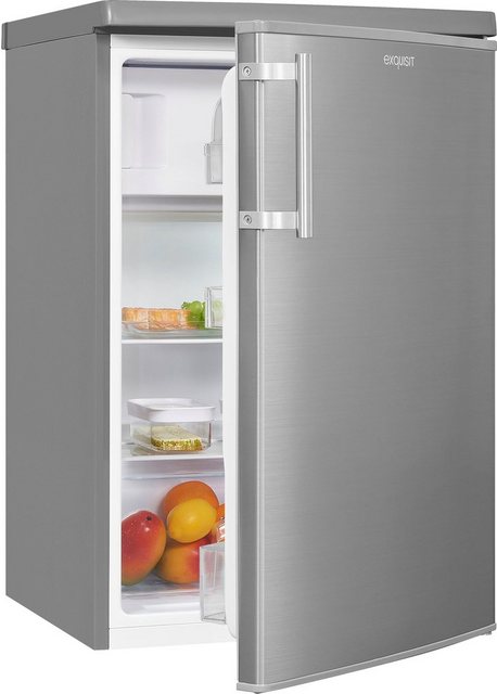 exquisit Kühlschrank KS16-4-HE-040E inoxlook, 85,5 cm hoch, 55,0 cm breit