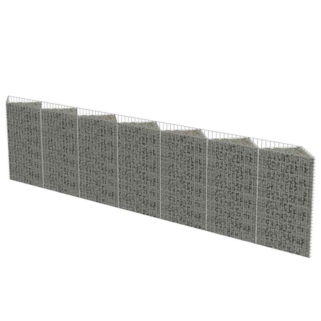 vidaXL Gartenzaun Gabionenwand Verzinkter Stahl 450×30×100 cm, (1-St)