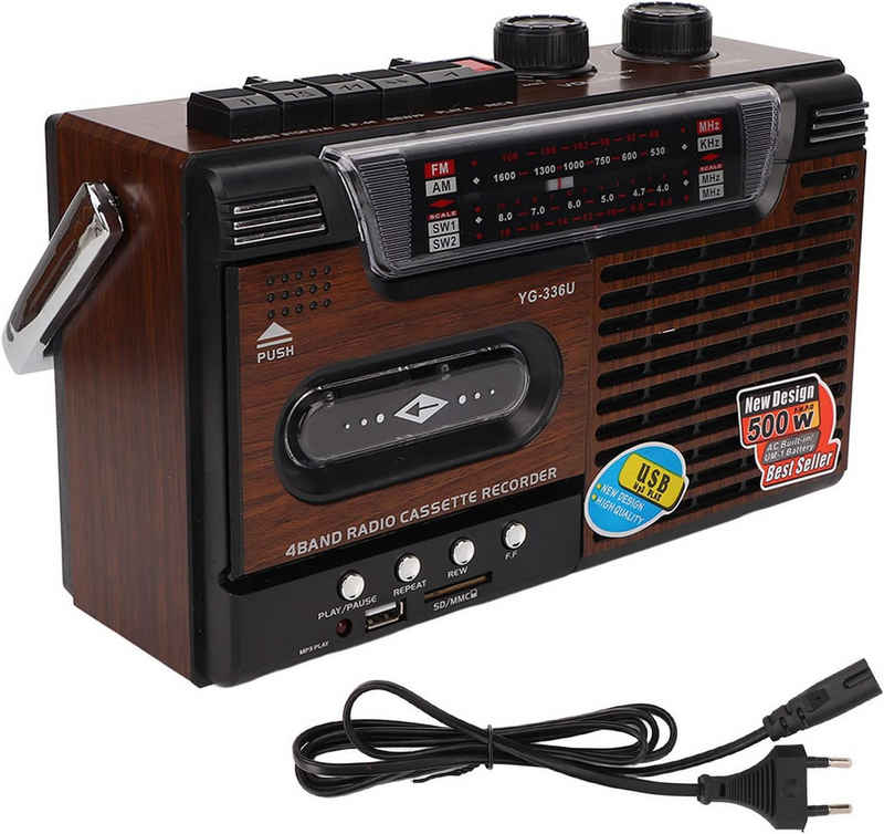 Zunate Retro-Boombox-Kassettenspieler AM/FM/SW1/SW2 Radio