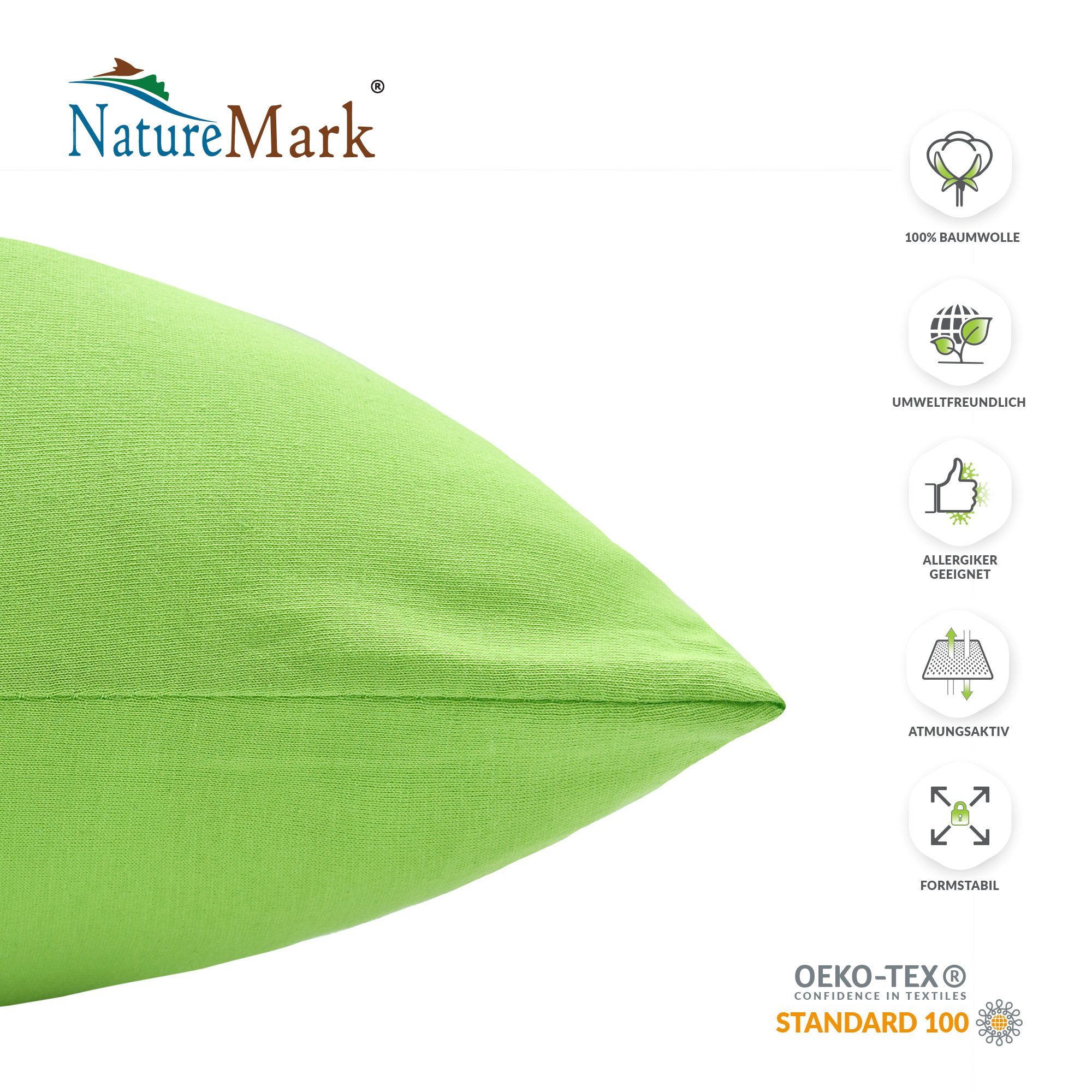 NatureMark Kissenbezüge 2er Pack Jersey Kissenbezug Kissenhülle, (2 Stück), günstig online kaufen