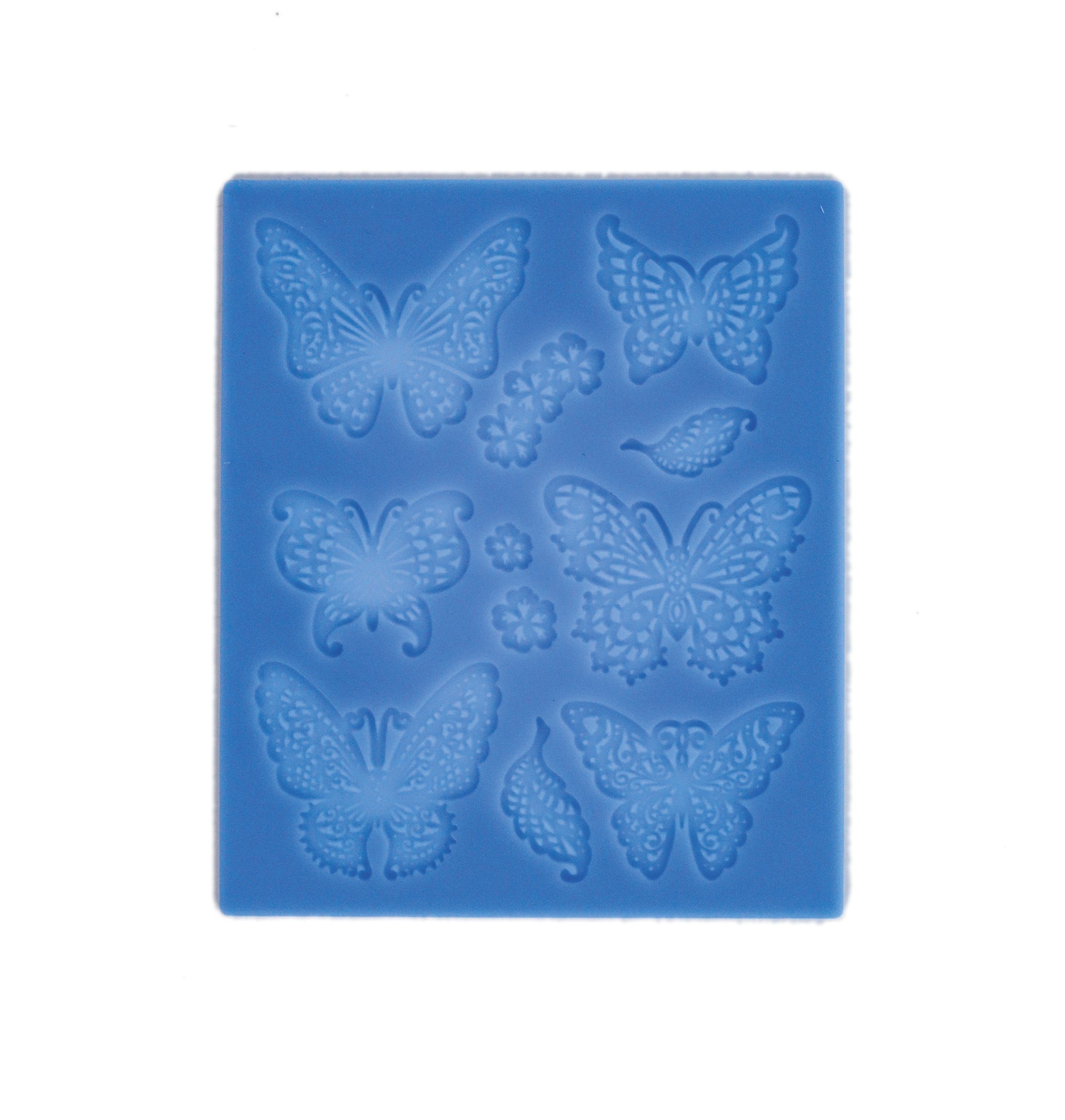 CREARTEC Modellierwerkzeug Universal Dekormatte Schmetterlinge, 9 cm x 11 cm