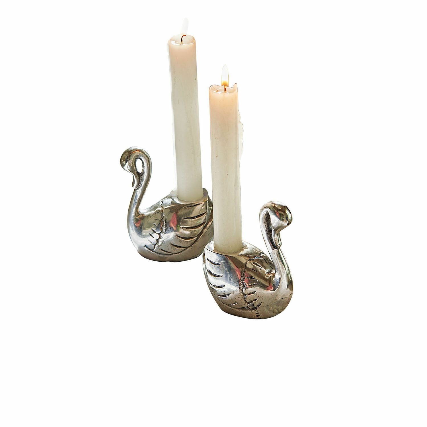 Mirabeau Kerzenständer Kerzenhalter 2er Set Zaymara silber günstig online kaufen