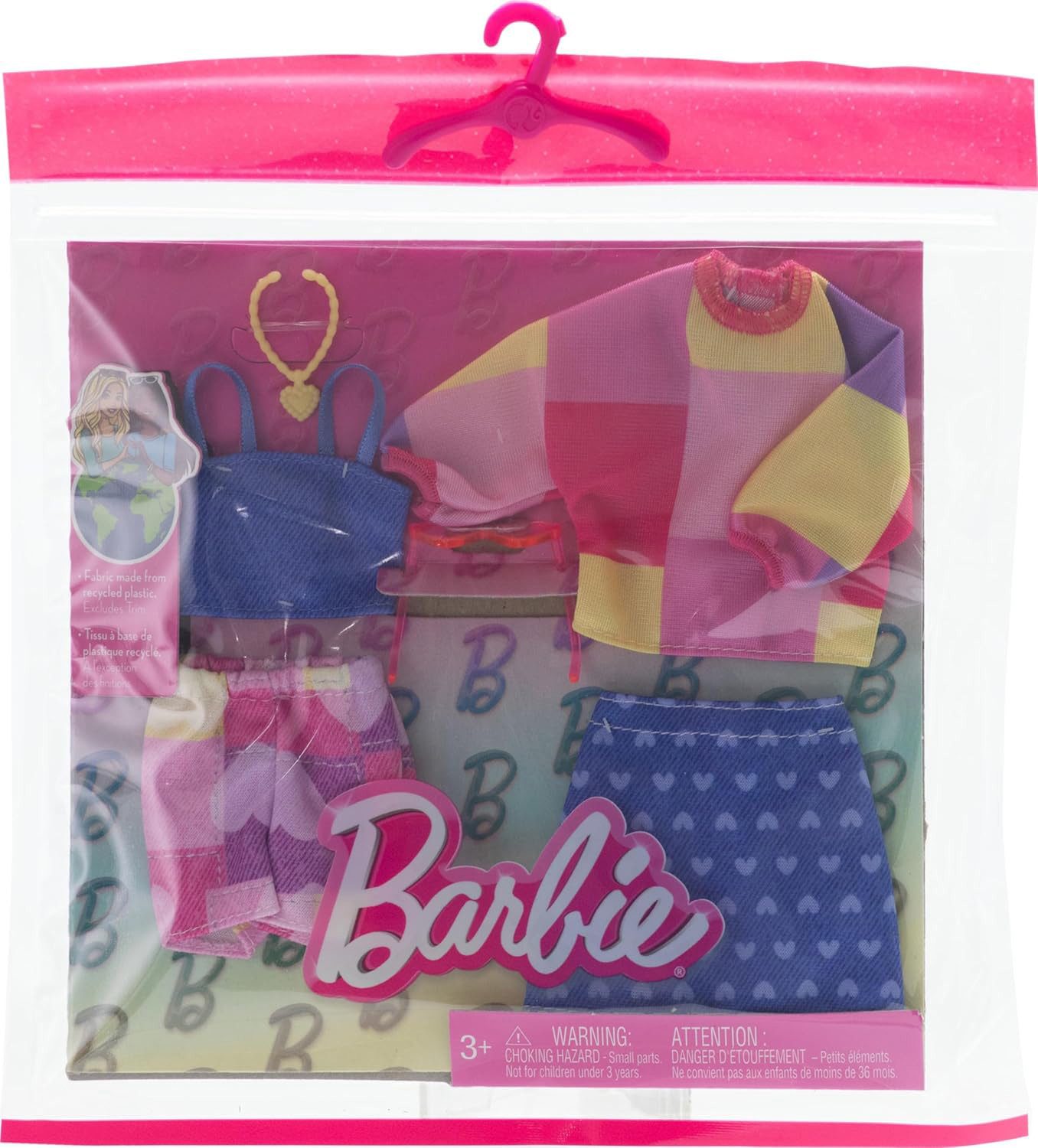 Mattel® Anziehpuppe Barbie Fashions 2er-Pack - Pinke Bluse und Short + Blau günstig online kaufen