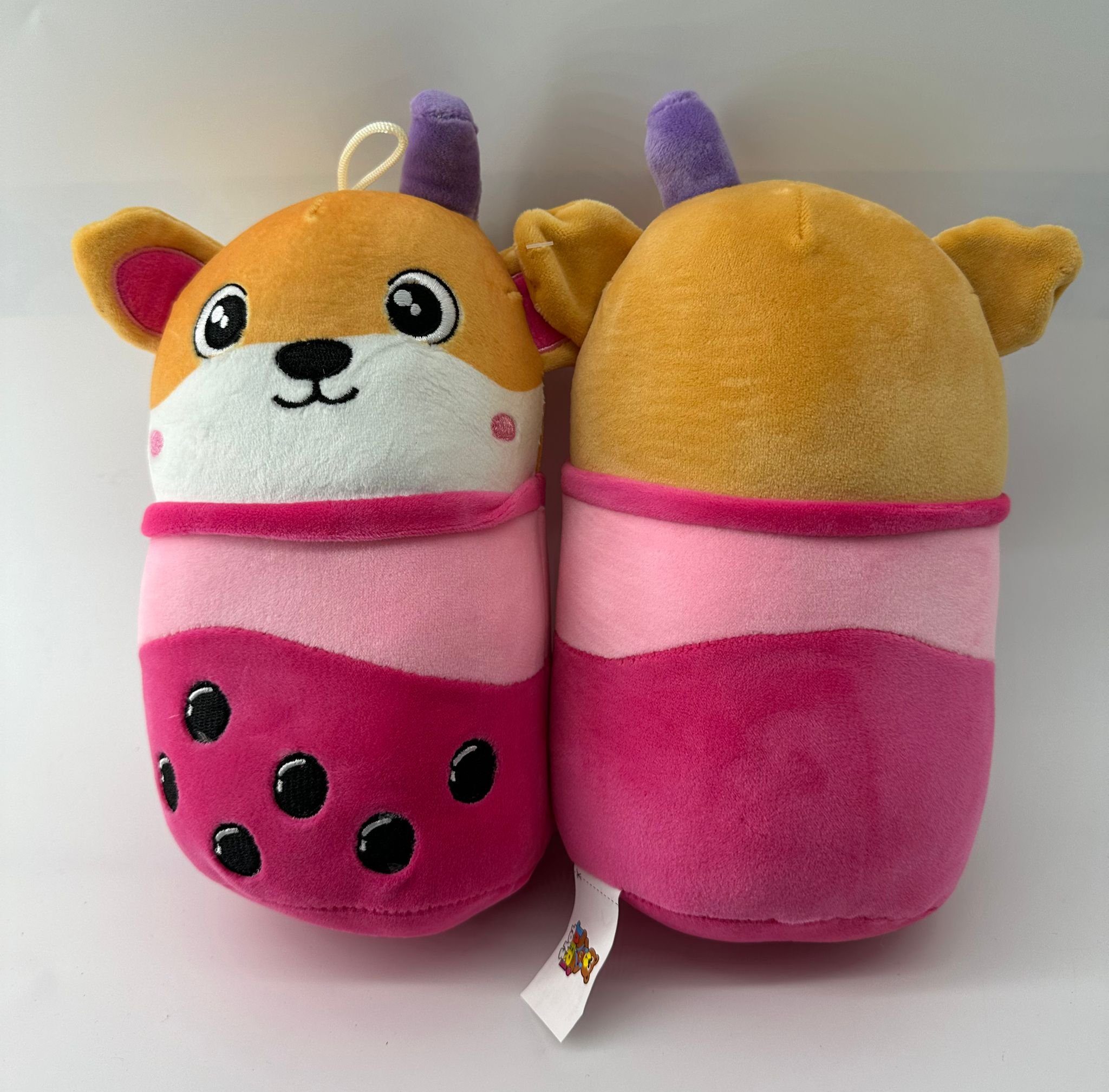 soma Kuscheltier bubble tea kuscheltier bubble tea plüschtier Hund Bär Pink Orange 20cm (1-St), bubble tea kuscheltiere bubble tea plüschtier kuscheltier bubble tea