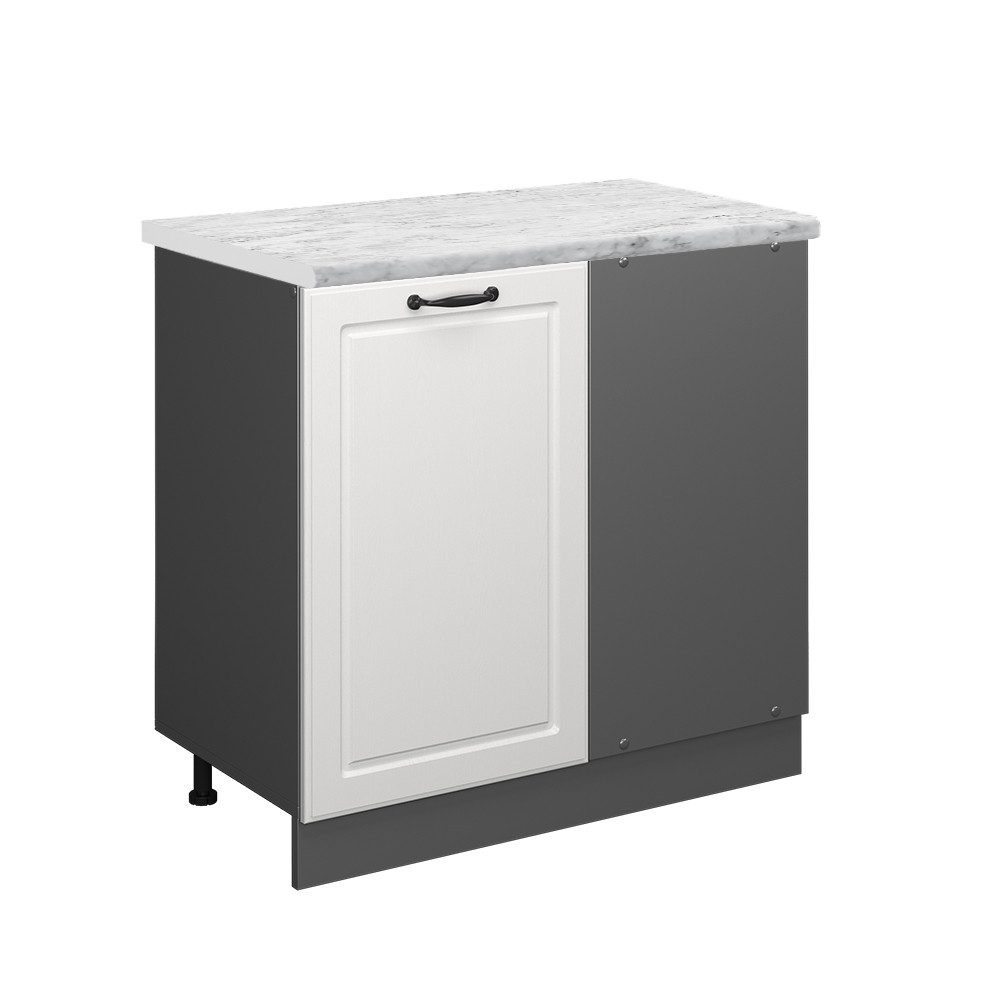 Vicco Eckunterschrank R-Line Küchen Eckschrank Weiß Landhaus/Anthrazit 86 c günstig online kaufen
