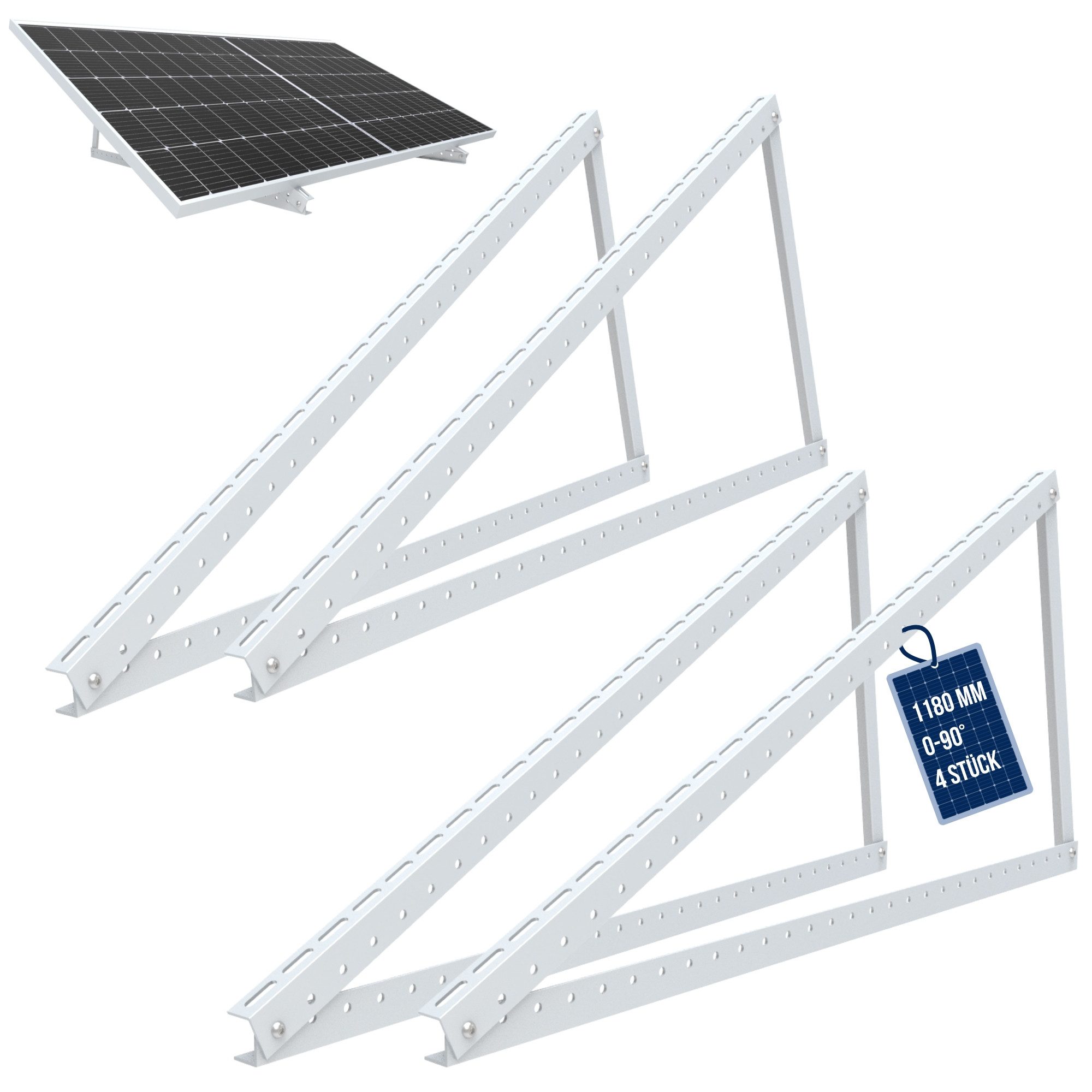 NuaSol Solarmodul-Halterung für Panel Aufständerung 72 cm - 1180 cm Flachdach PV 2er Set, (2er Set)