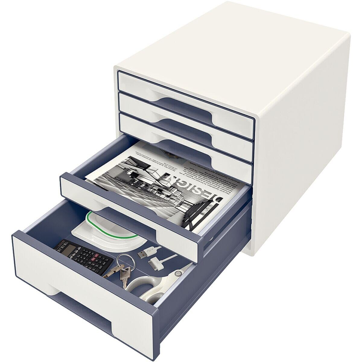 LEITZ Schubladenbox WOW Cube 5214, mit 5 Schubladen, geschlossen, stapelbar