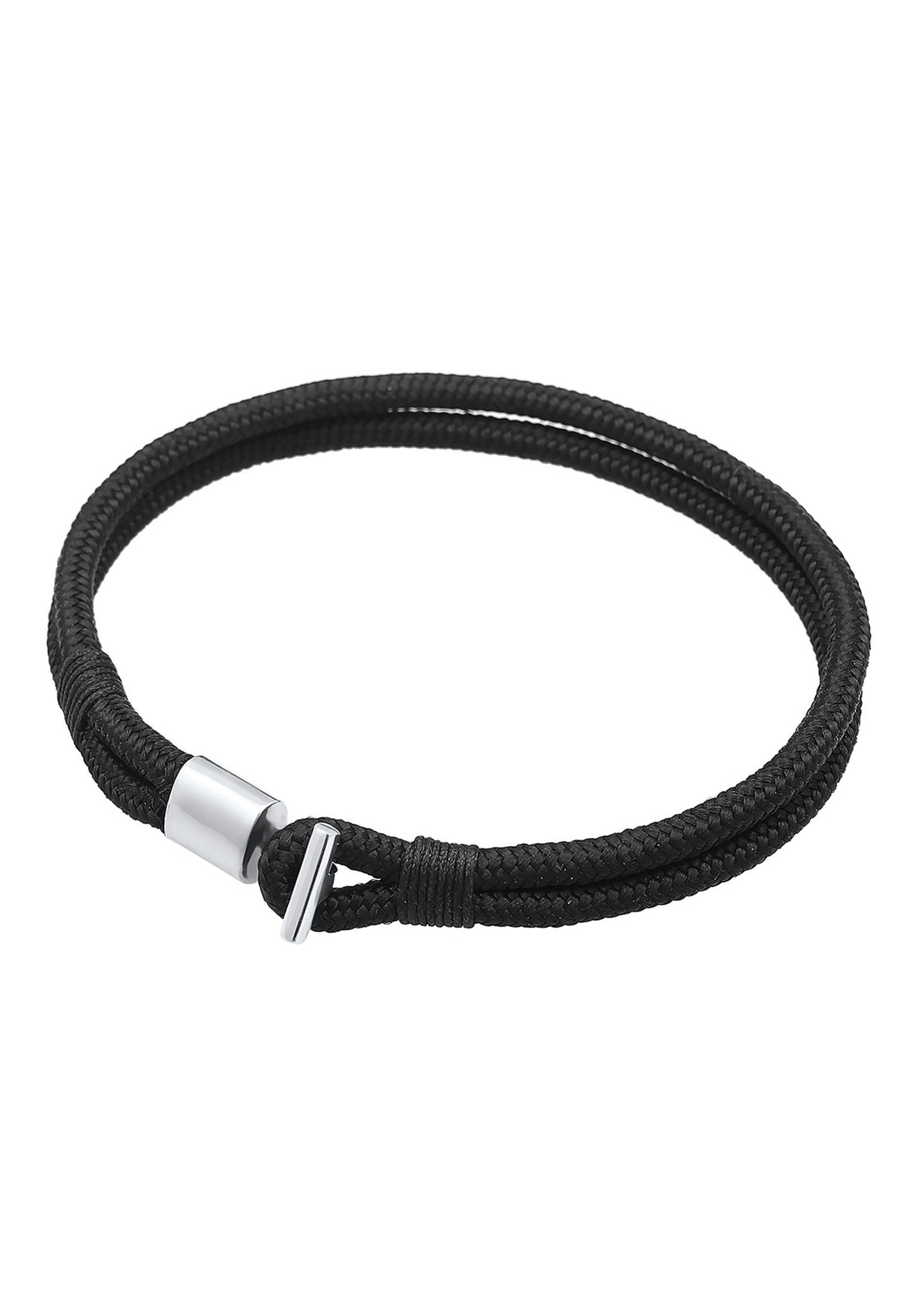 Kuzzoi Armband Textilband Knoten Haken Basic Cool 925er Silber
