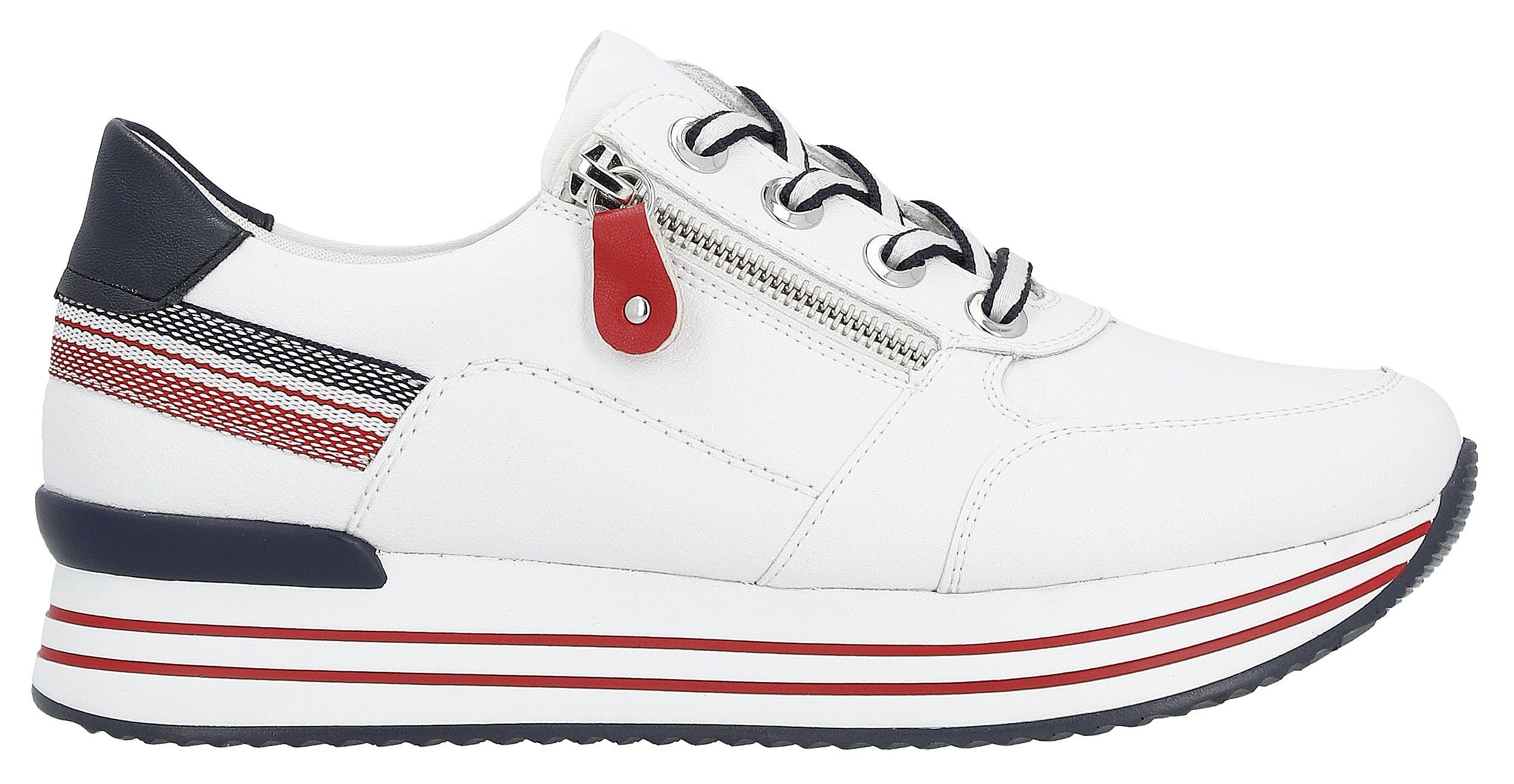 Remonte Plateausneaker mit Wechselfußbett, Freizeitschuh, Halbschuh, Schnürschuh