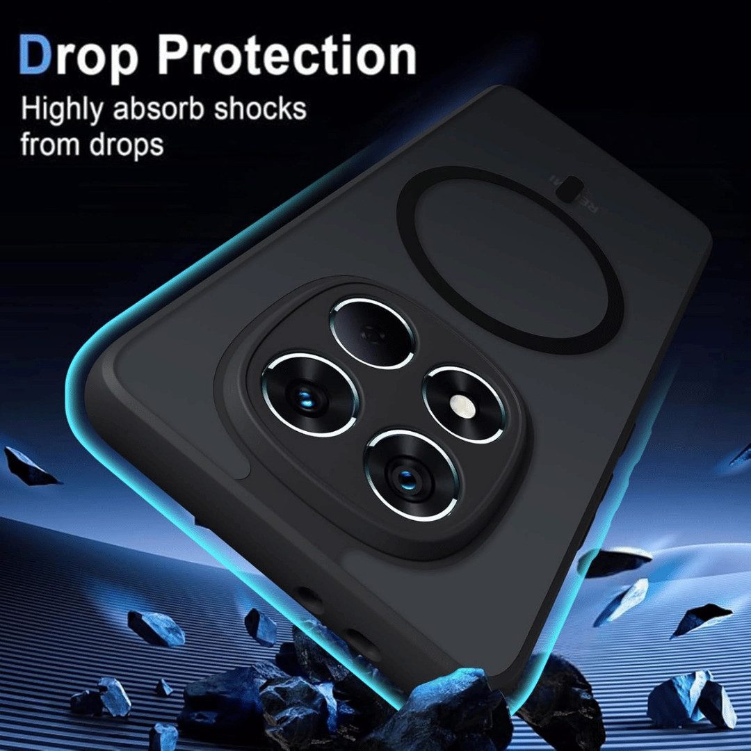 SmartUP Smartphone-Hülle für Xiaomi Redmi Note 15 Pro 5G MagSafe Silikon Schutz Slim Case Cover 6,67 Zoll, MagSafe-Technologie, integrierter Kameraschutz – Bild 4 von 5