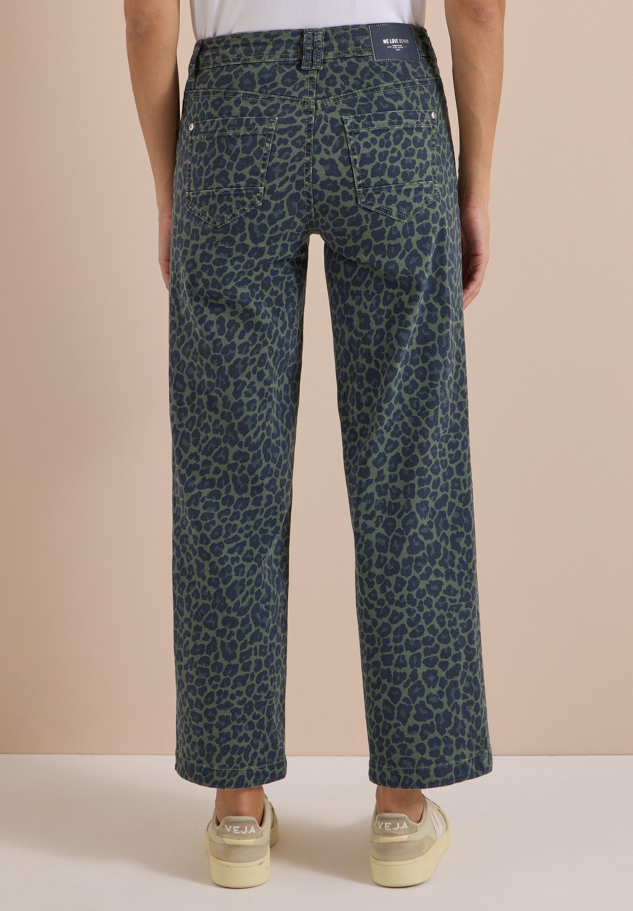 CECIL Loose-fit-Jeans mit Leo-Muster