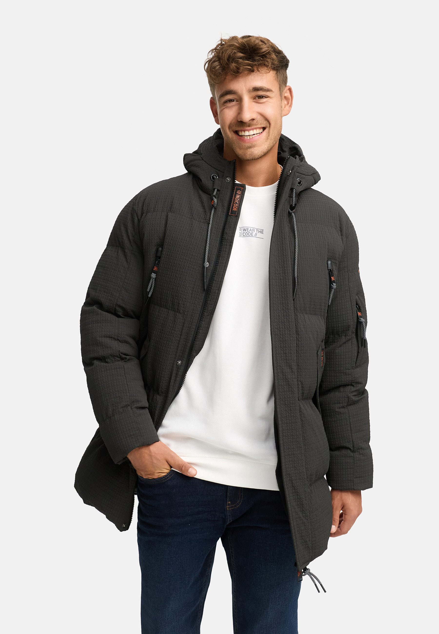 Indicode Winterjacke Herren INLondoy Jacke Winter Herrenjacke mit markanter Struktur und Kapuze