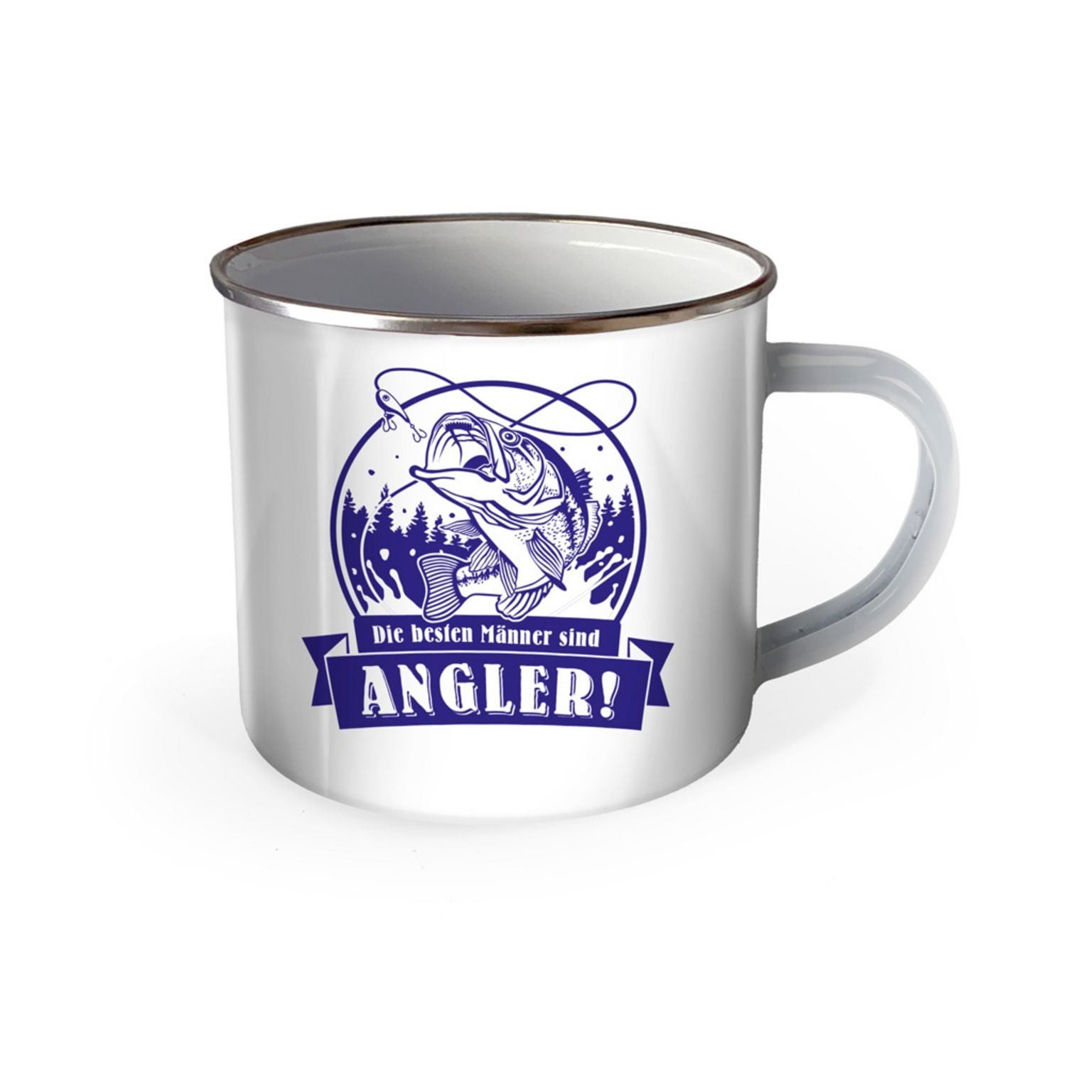 Trötsch Verlag Tasse Trötsch Emaille Becher die beste Männer sind Angler