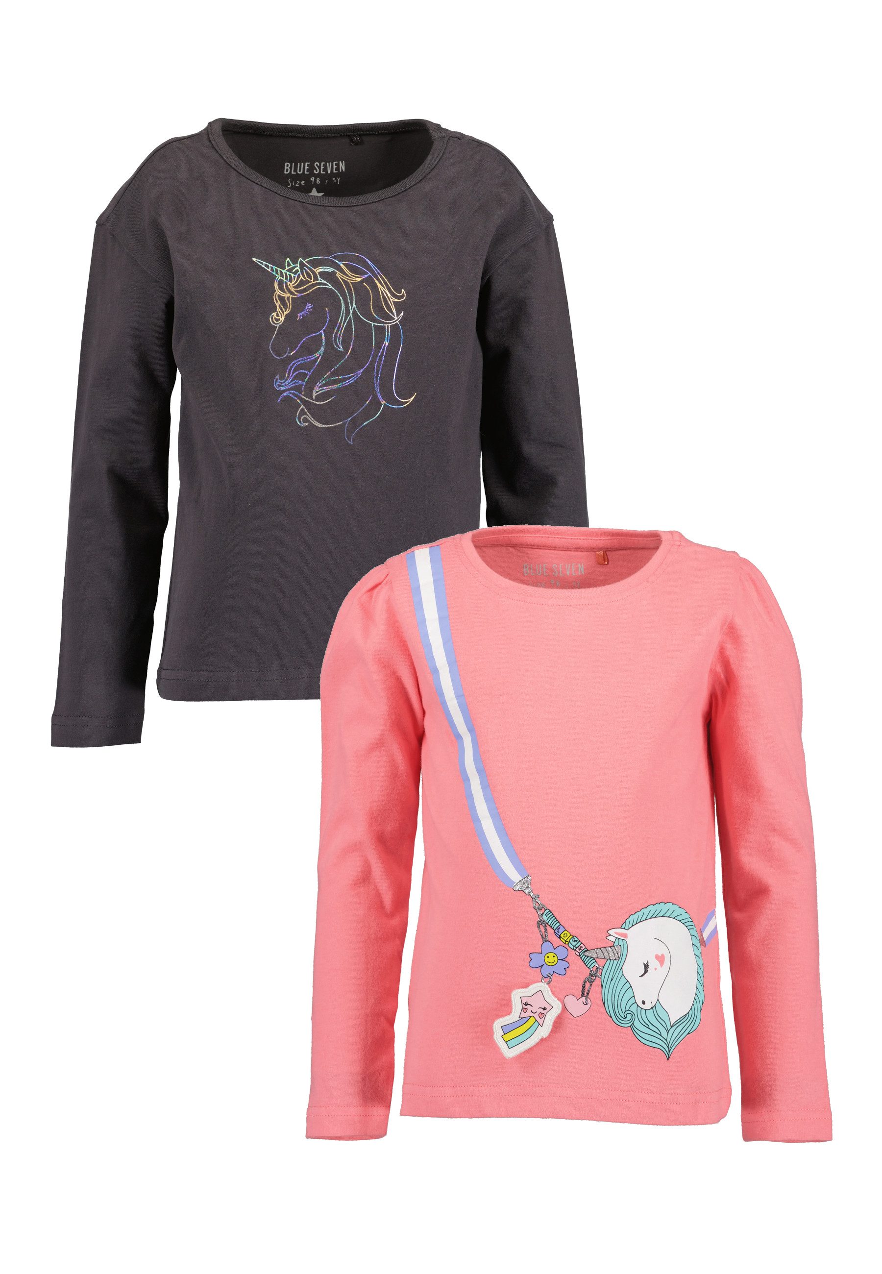 Blue Seven Langarmshirt (Packung, 2-tlg) mit tollen Einhorn-Motiven