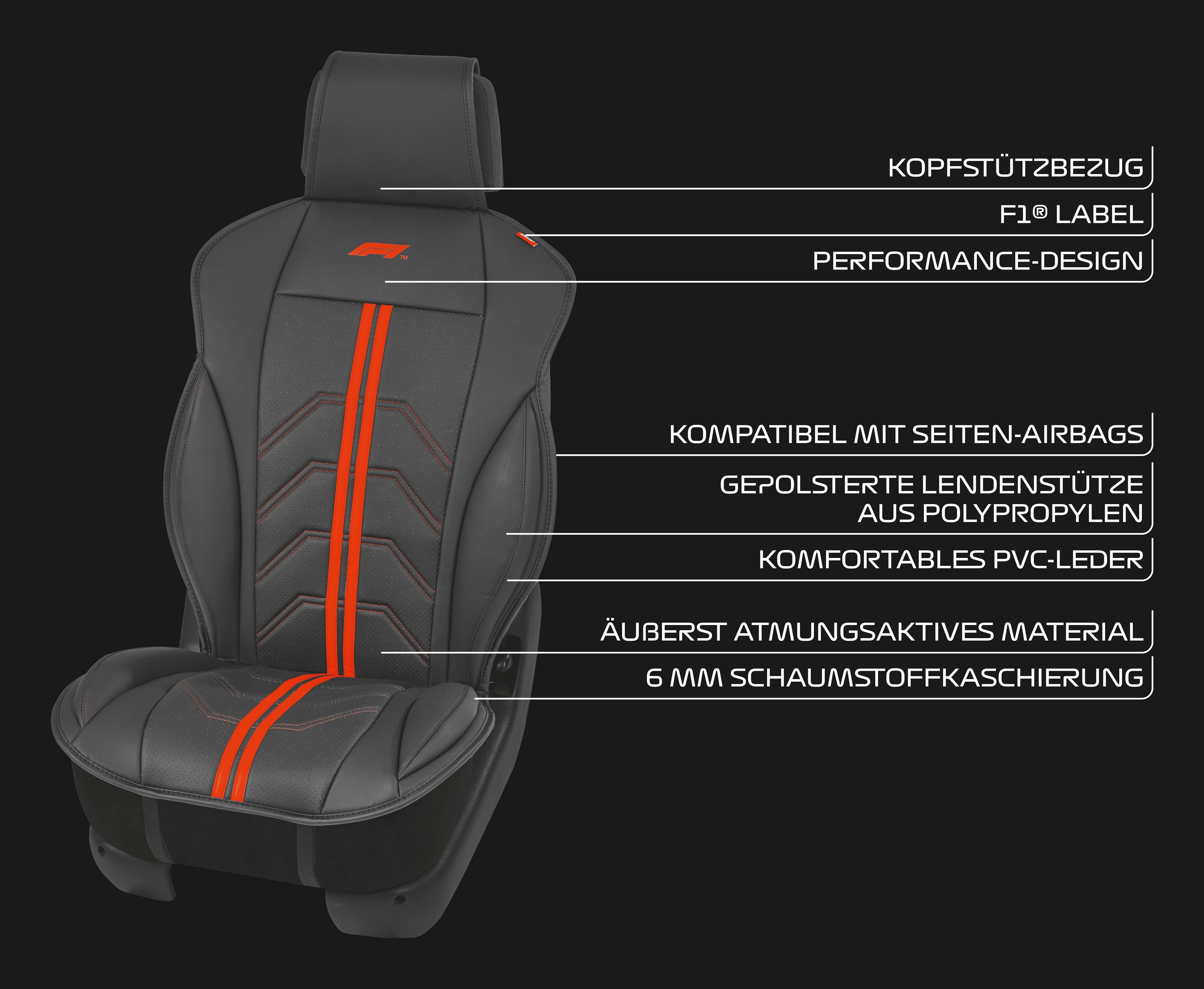 F1 Autositzauflage RT SC150, passend für die meisten Sitze