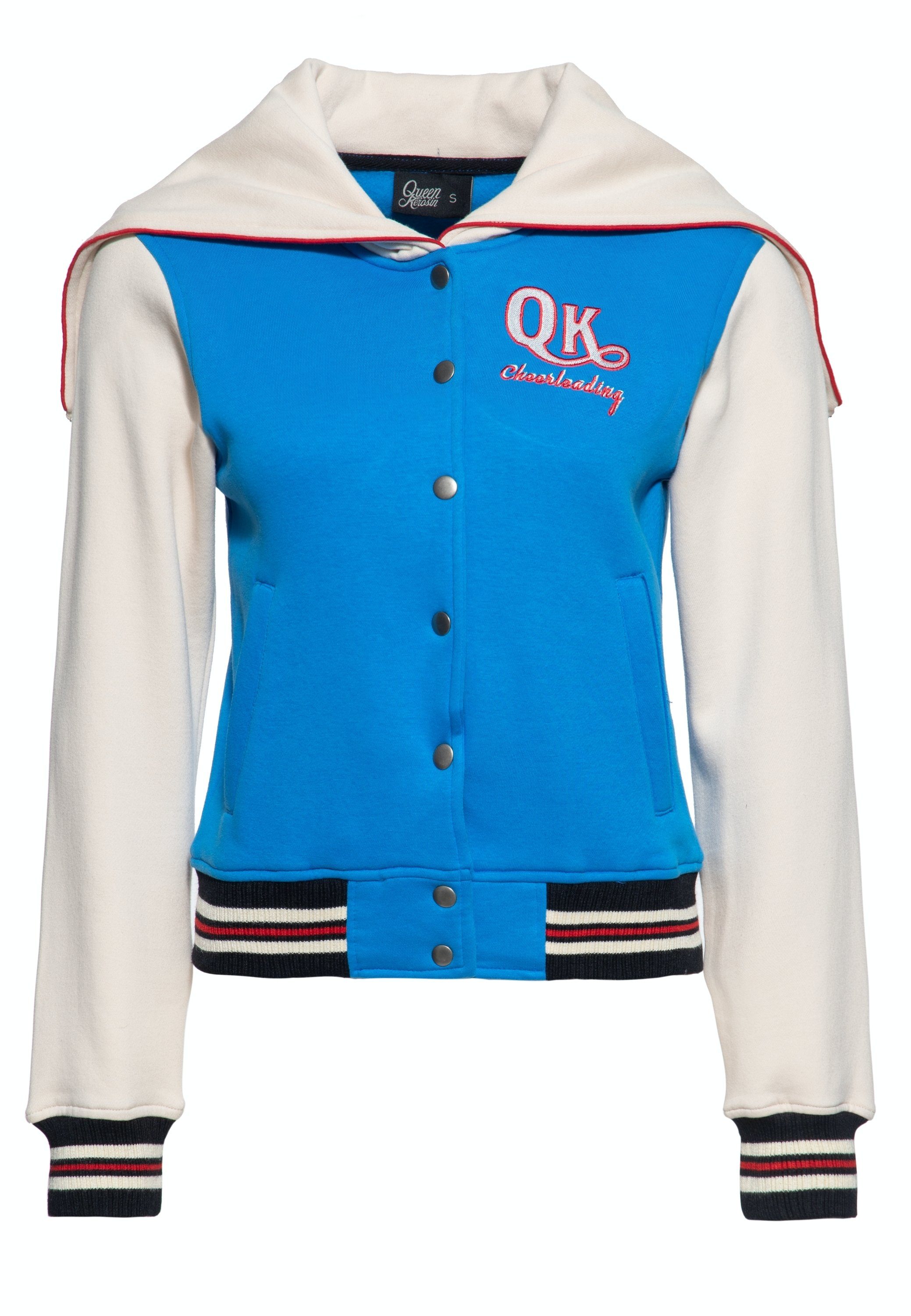 QueenKerosin Collegejacke Wonder Woman (1-St) Kapuze mit Reißverschluss und Vintage Stickerei