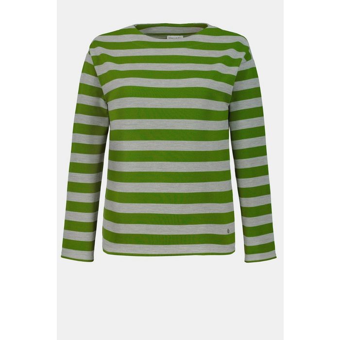 Gina Laura Sweatshirt Sweatshirt Streifen U-Boot-Ausschnitt Langarm