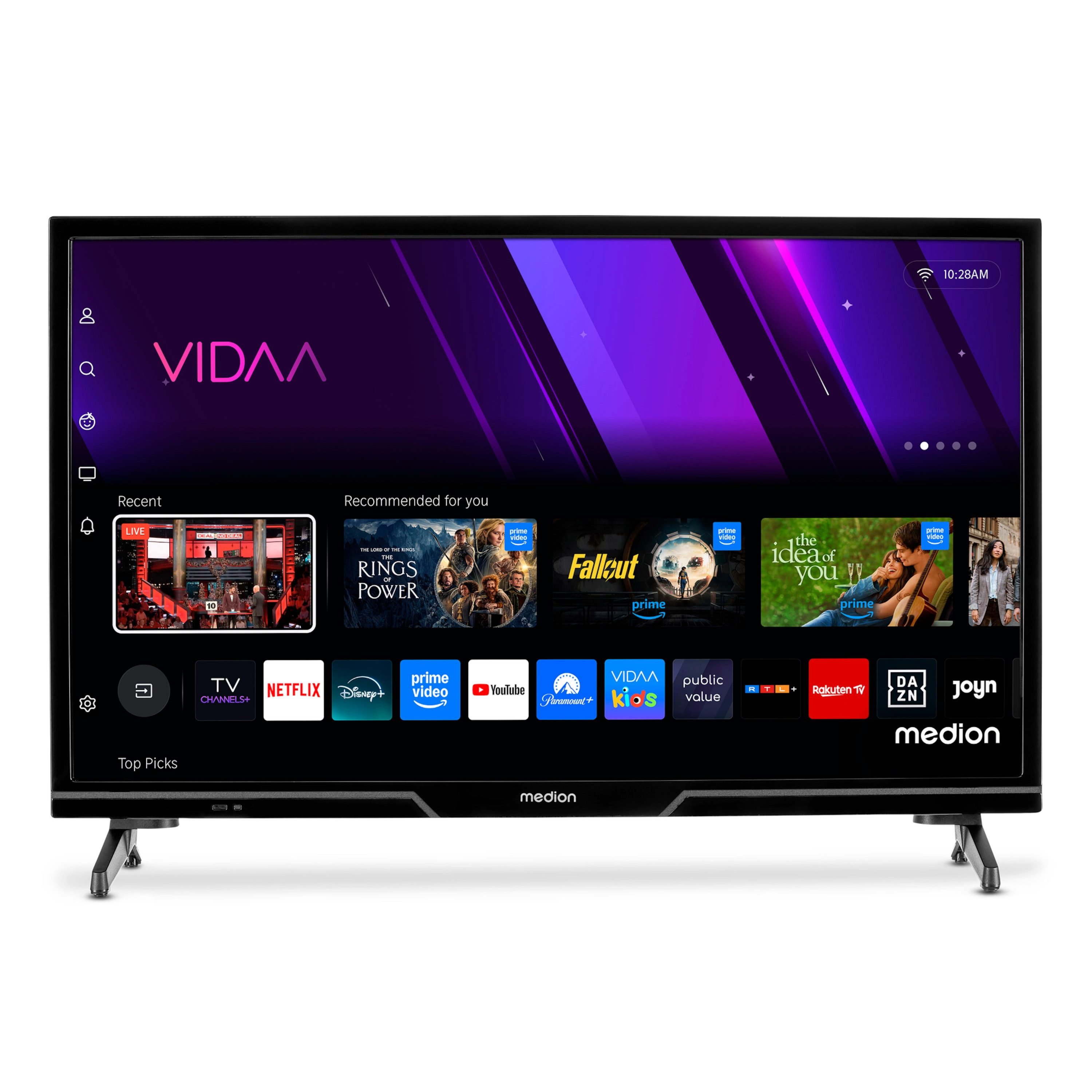 Medion® MD824101 LCD-LED Fernseher (59.8 cm/24 Zoll, 720p HD Ready, VIDAA TV, Smart TV, 60Hz, P8242501)
