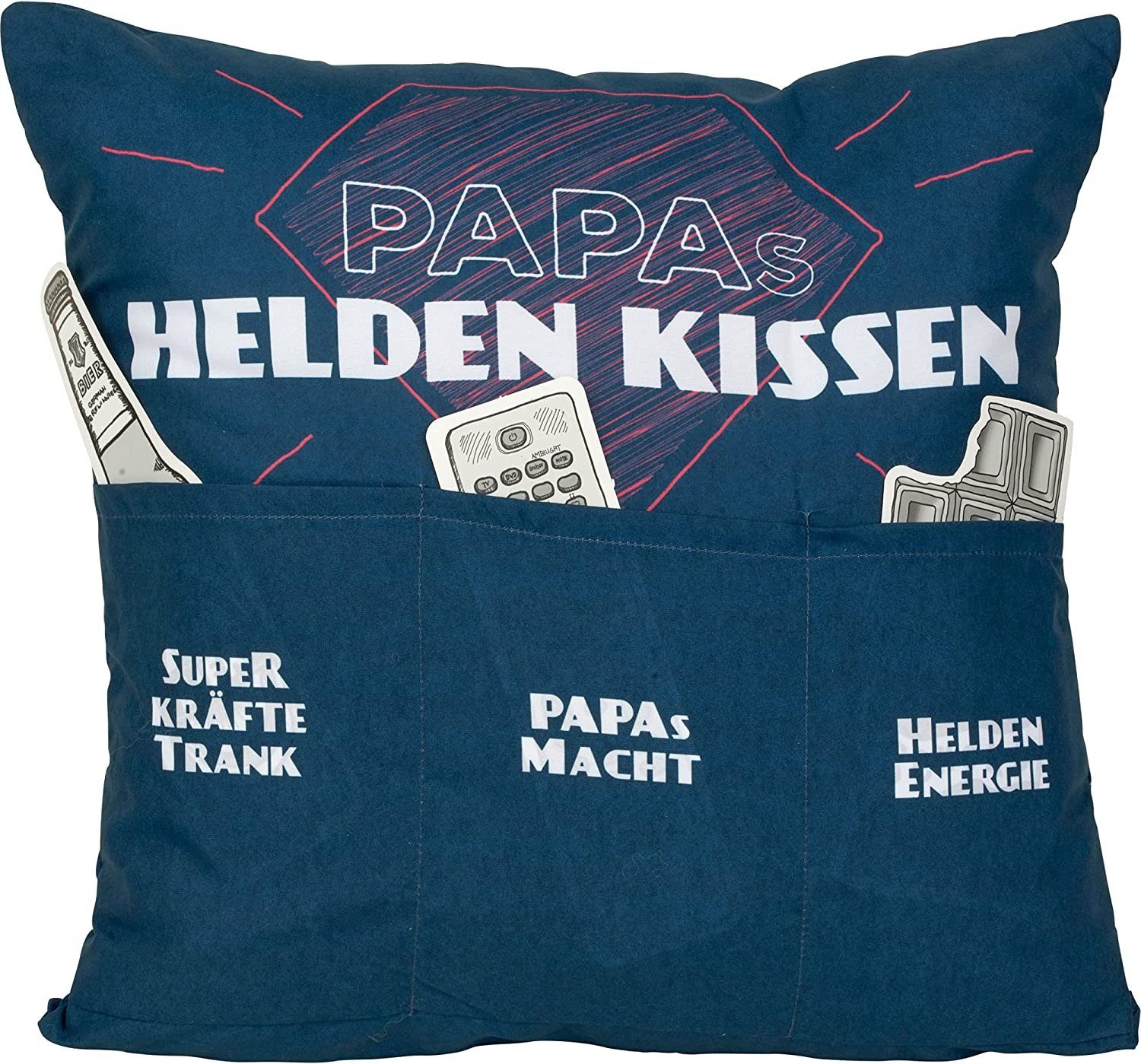 Kissen mit Creation HERGO Stoff Dekokissen aus Sofahelden Heldenkissen Papas