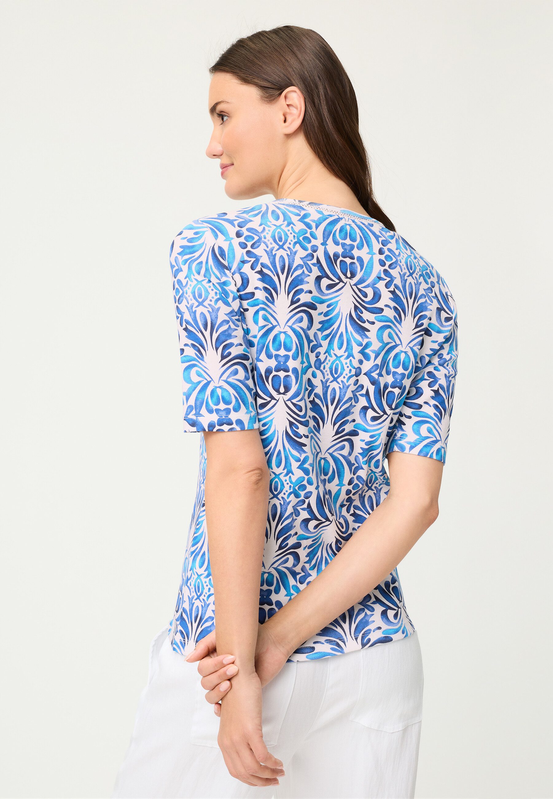 Olsen T-Shirt Shirt mit Allover-Dessin