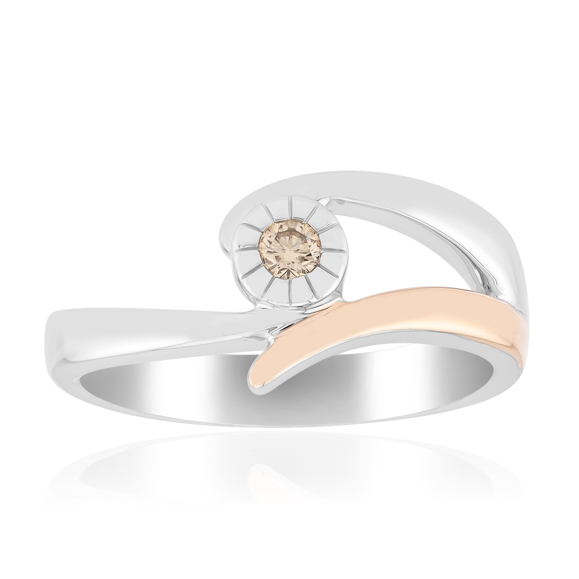 Cavill Diamantring Argyle-Rose-Diamant-Silberring (1-tlg)