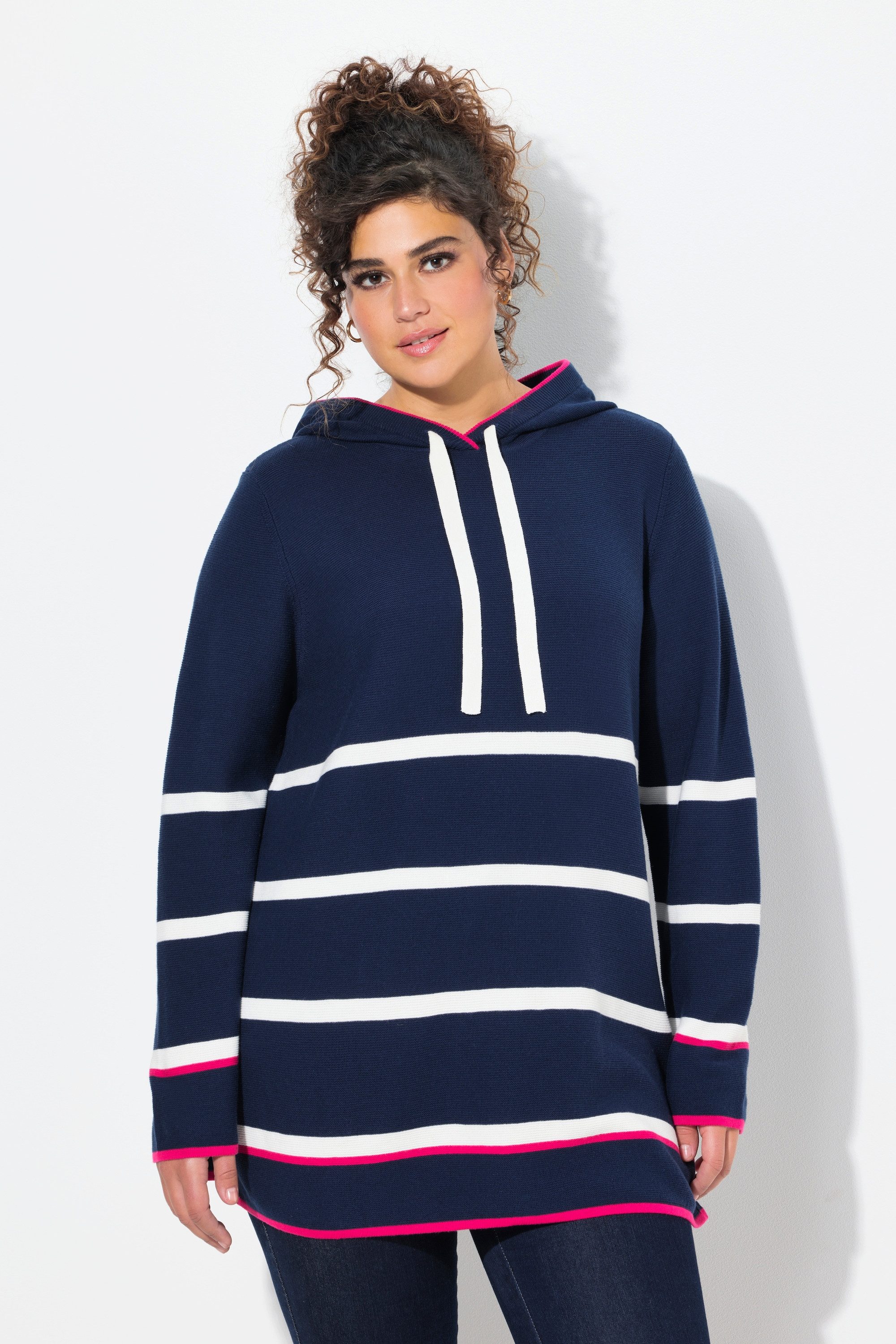 Ulla Popken Wollpullover Pullover Ringel Farbakzente günstig online kaufen