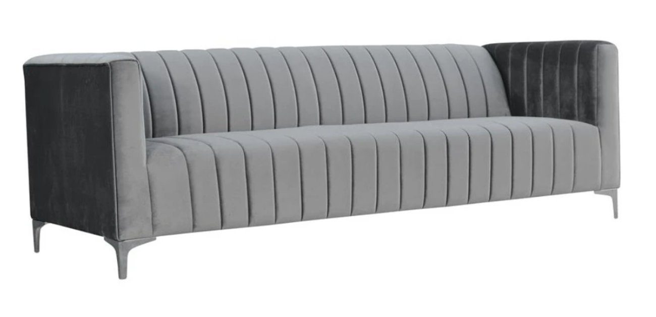 Grau Sofas JVmoebel 3-Sitzer Graue Made Wohnzimmer Sofa Stoff Dreisitzer Couch, in Europe Polster