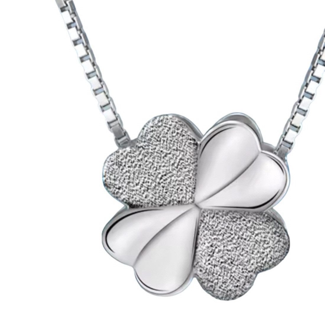 ELLAWIL Kette mit Anhänger Silberkette Damenkette mit Kleeblatt Anhänger Gl günstig online kaufen