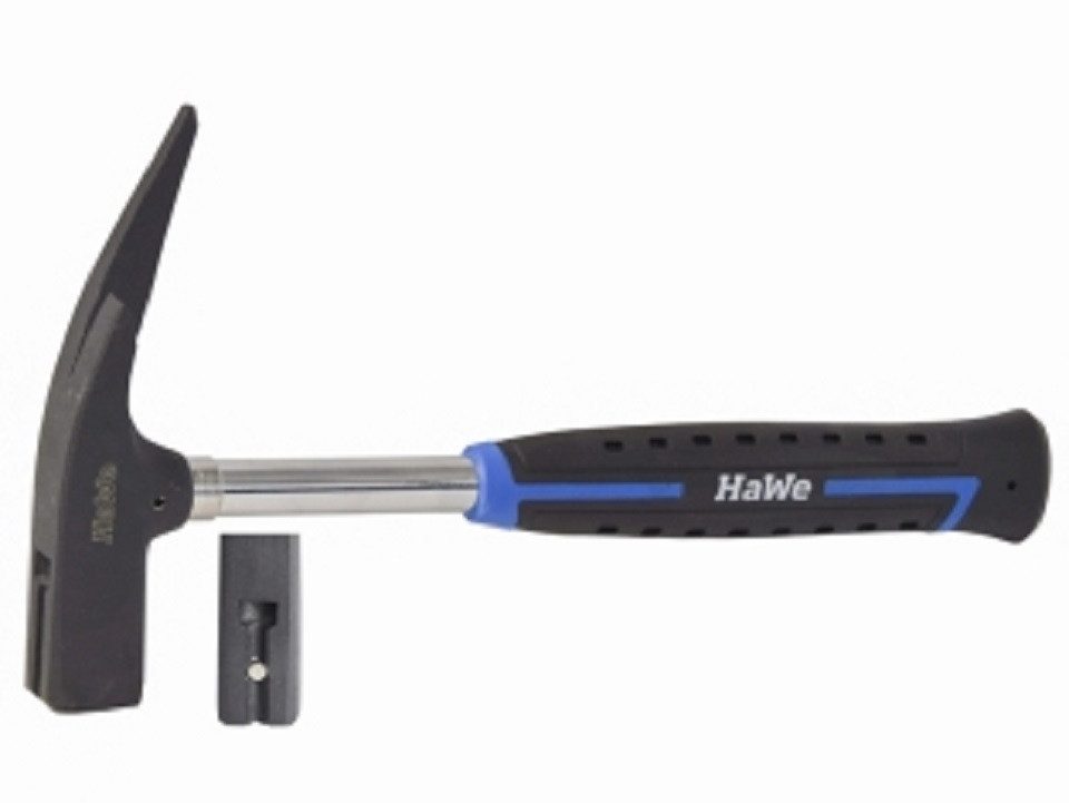 HaWe Latthammer HaWe Stahlrohr-Latthammer, 75.005, mit Magnet (1-St), mit 2-K-Kusto-Griff, Kopf schwarz, mit gerauter Bahn
