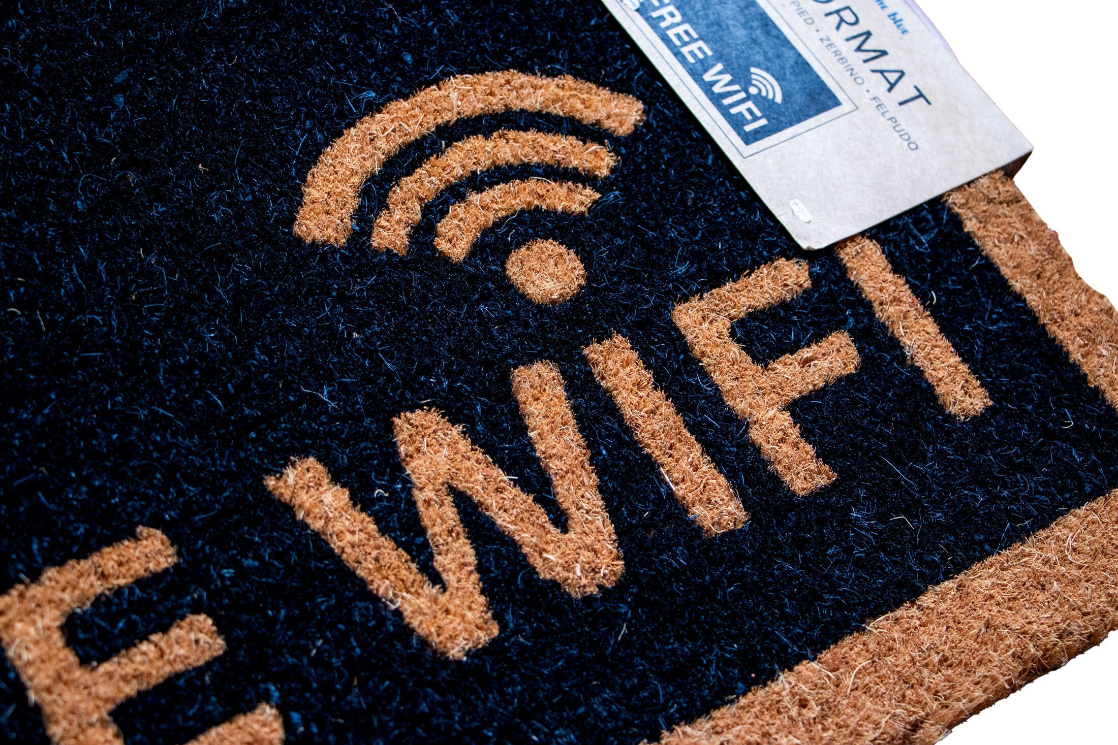 Out of the Blue Fußmatte Fußabtreter Free WiFi Fußmatte 60x40cm Türvorleger Schmutzfangmatte, Rechteckig