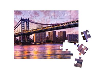 puzzleYOU Puzzle Manhattan Bridge von Brooklyn nach New York City, 48 Puzzleteile, puzzleYOU-Kollektionen USA