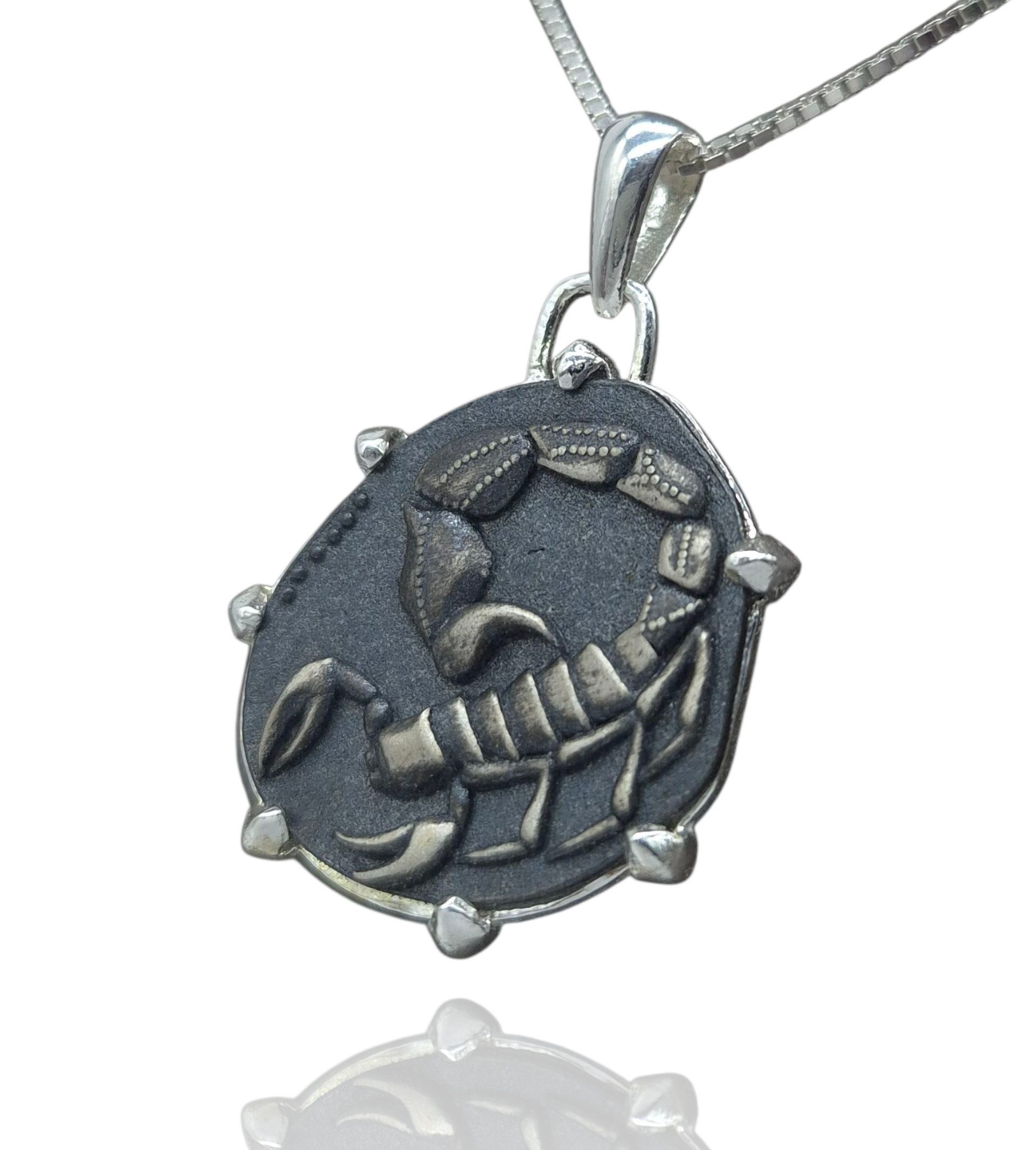 Kette mit Anhänger Silber Skorpion mit Silberkette Sternzeichen Geschenk