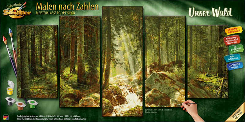 Schipper Malen nach Zahlen Meisterklasse Polyptychon - Unser Wald, Made in Germany