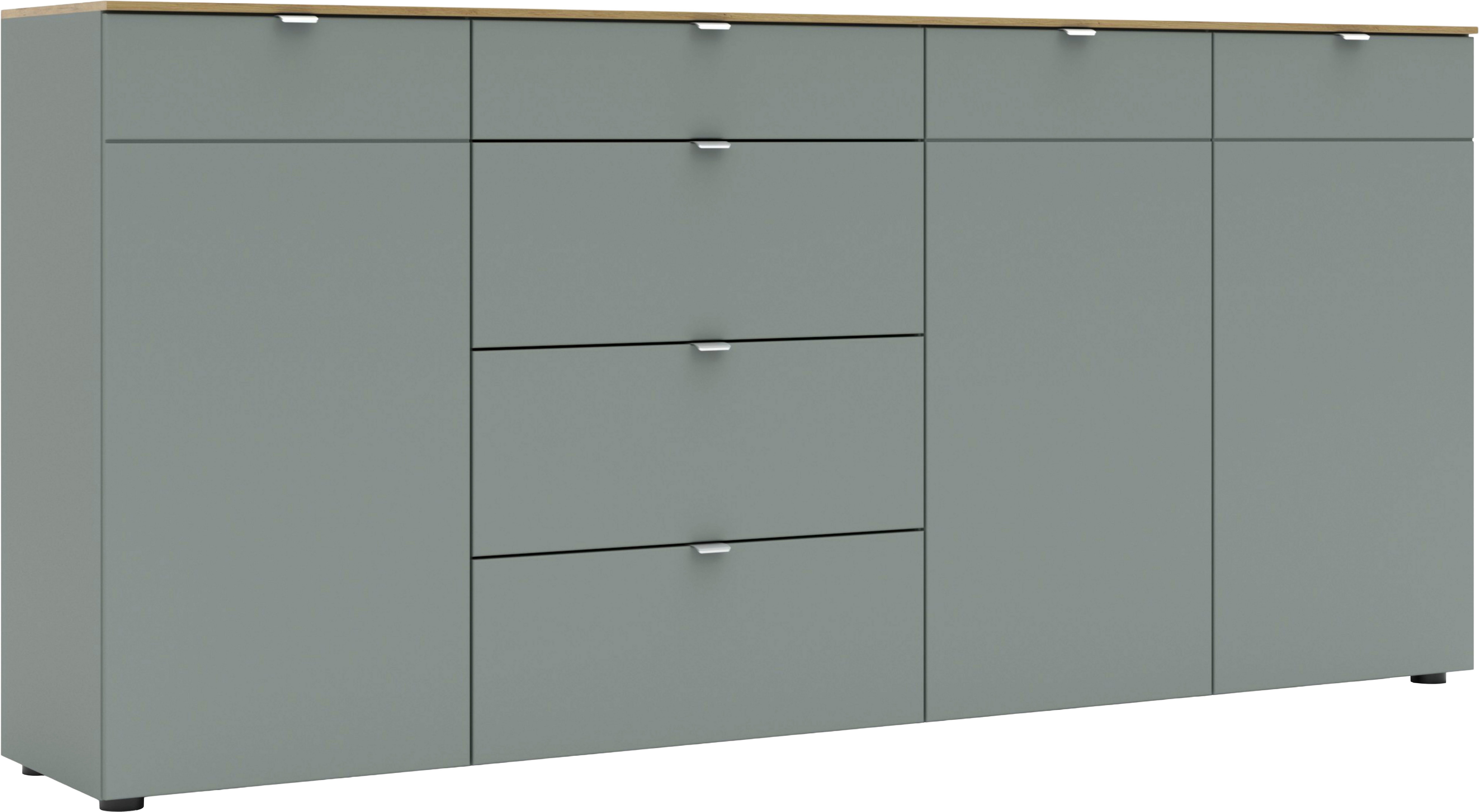 Innostyle Kommode BARI Kommode, BxHxT 202x101x41 cm (1 St), 3 türig, 4 Schubladen, Fuß-Set bestellbar, Soft-Close