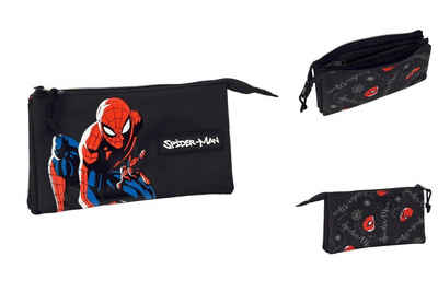 Spiderman Federtasche Spiderman Dreifaches Mehrzweck-Etui Hero Schwarz 22 x 12 x 3 cm