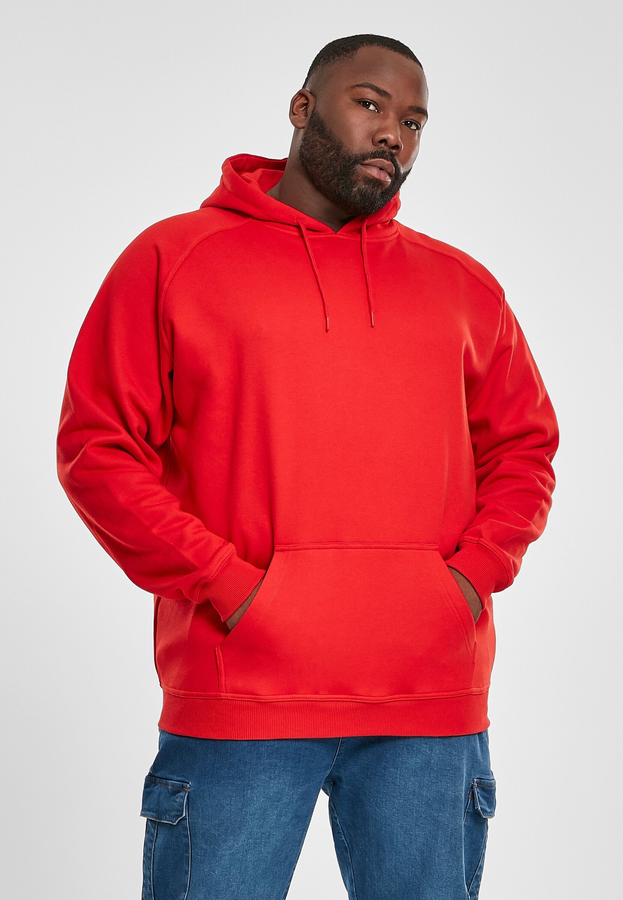 URBAN CLASSICS Sweater Herren Blank Hoody (1-tlg) red