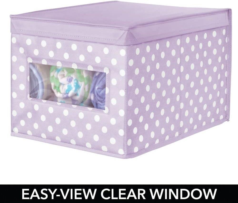 mDesign Aufbewahrungssystem Aufbewahrungsbox Stoffbox mDesign Deckel + Sichtfenster 6er Set viol – Bild 5 von 5
