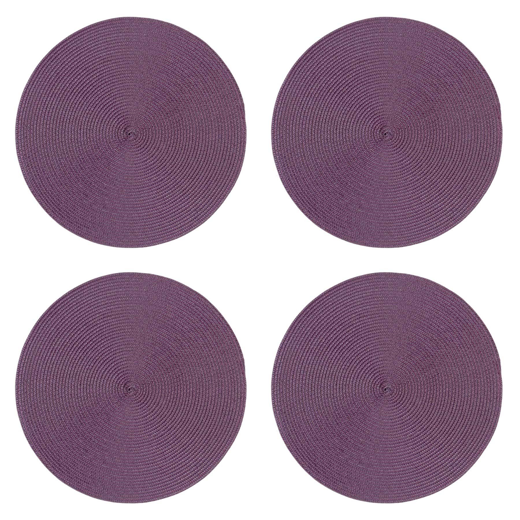 Haus und Deko Platzset Tischset 4er Set rund 35 cm Ø Platzset abwaschbar Platzdeckchen gefloc, (4-St)