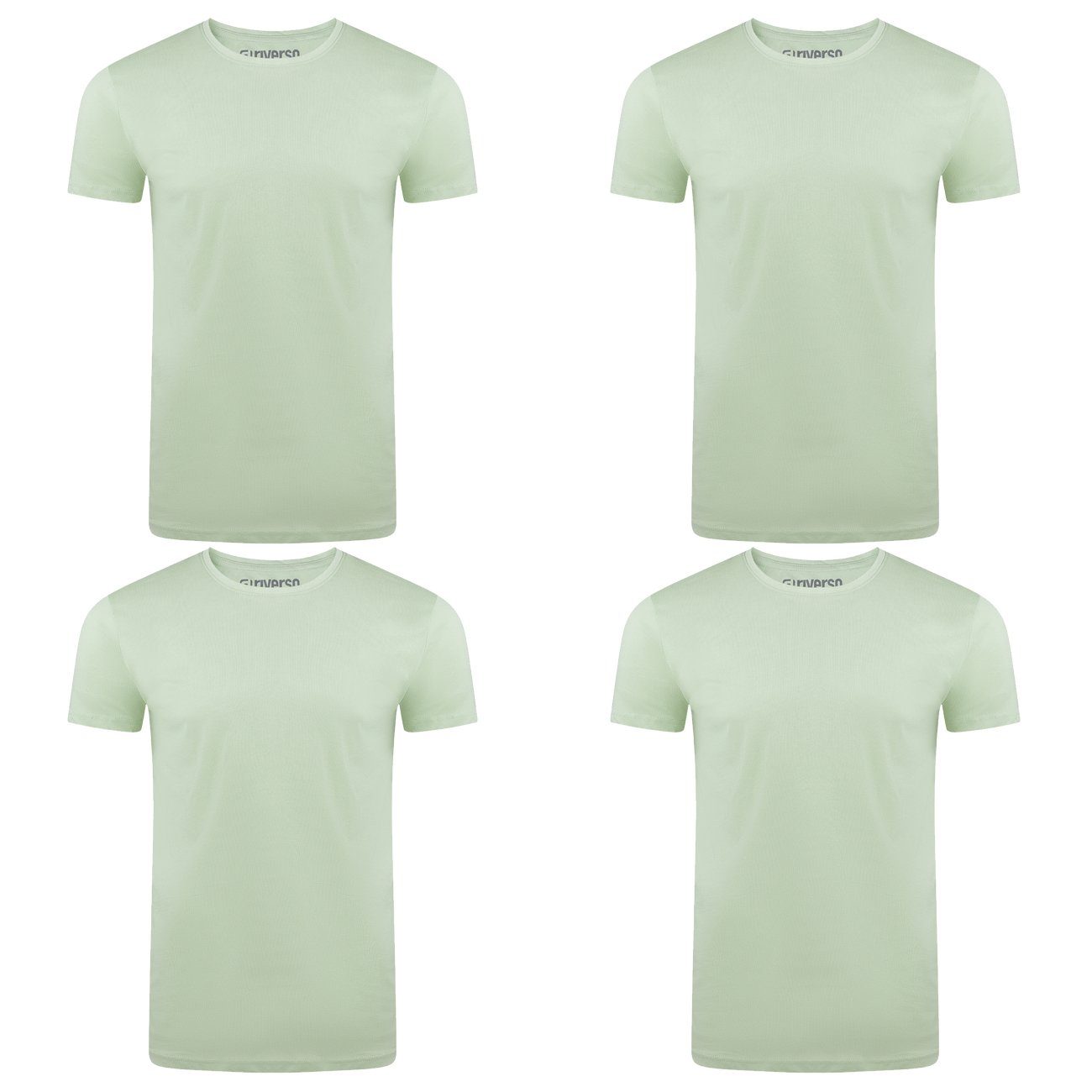 Green T-Shirt riverso Bio 100% Pack 4er Cotton (4-tlg) Baumwolle RIVAaron O-Neck (12300) Organic Middle
