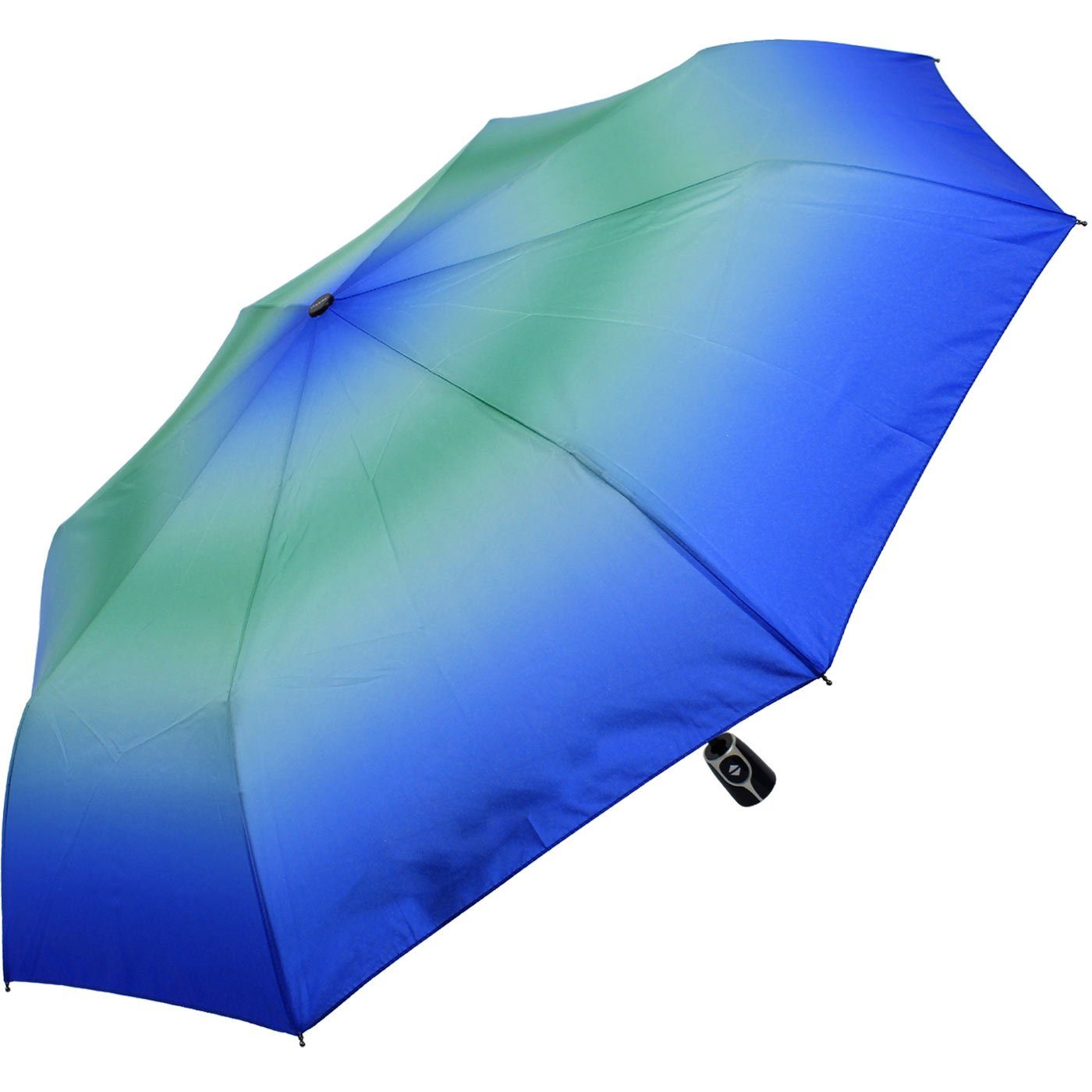 doppler® Damen - Fiber York, elegant, New Taschenregenschirm praktisch Magic Auf-Zu-Automatik blau-grün und stabil
