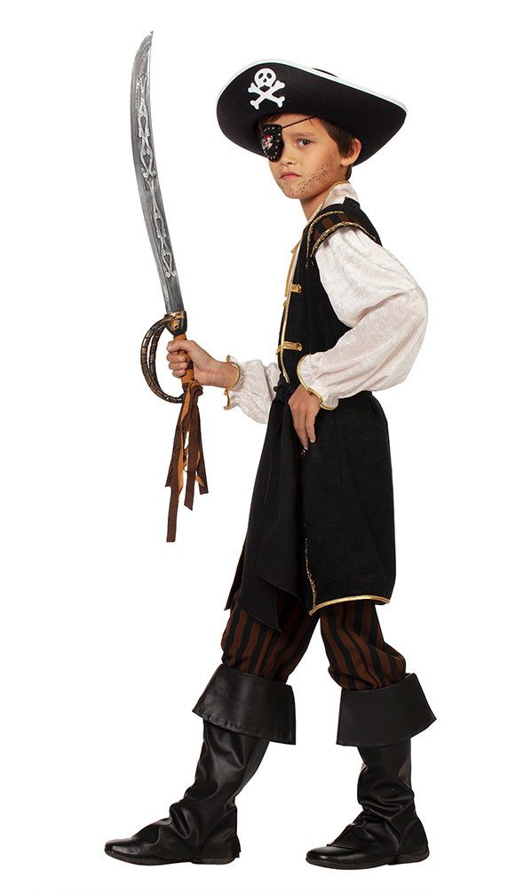 Karneval-Klamotten Piraten-Kostüm Jungen Piratenkapitän Komplett hochwertig, Kinderkostüm Seeräuber Jungen Freibeuter Pirat Gruppenkostüm